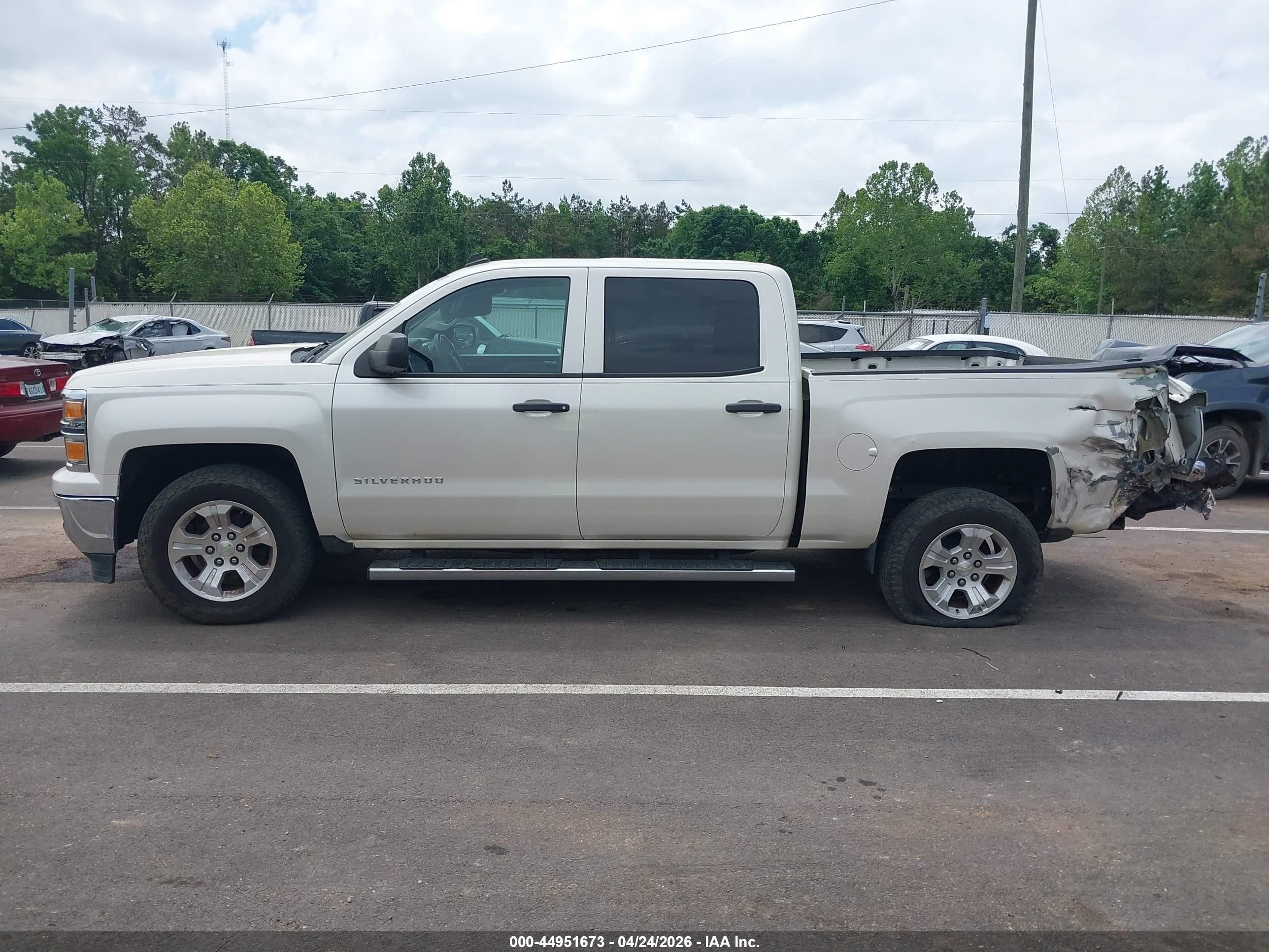 2014 Chevrolet Silverado 1500 1lt White vin: 3GCPCREC1EG519011