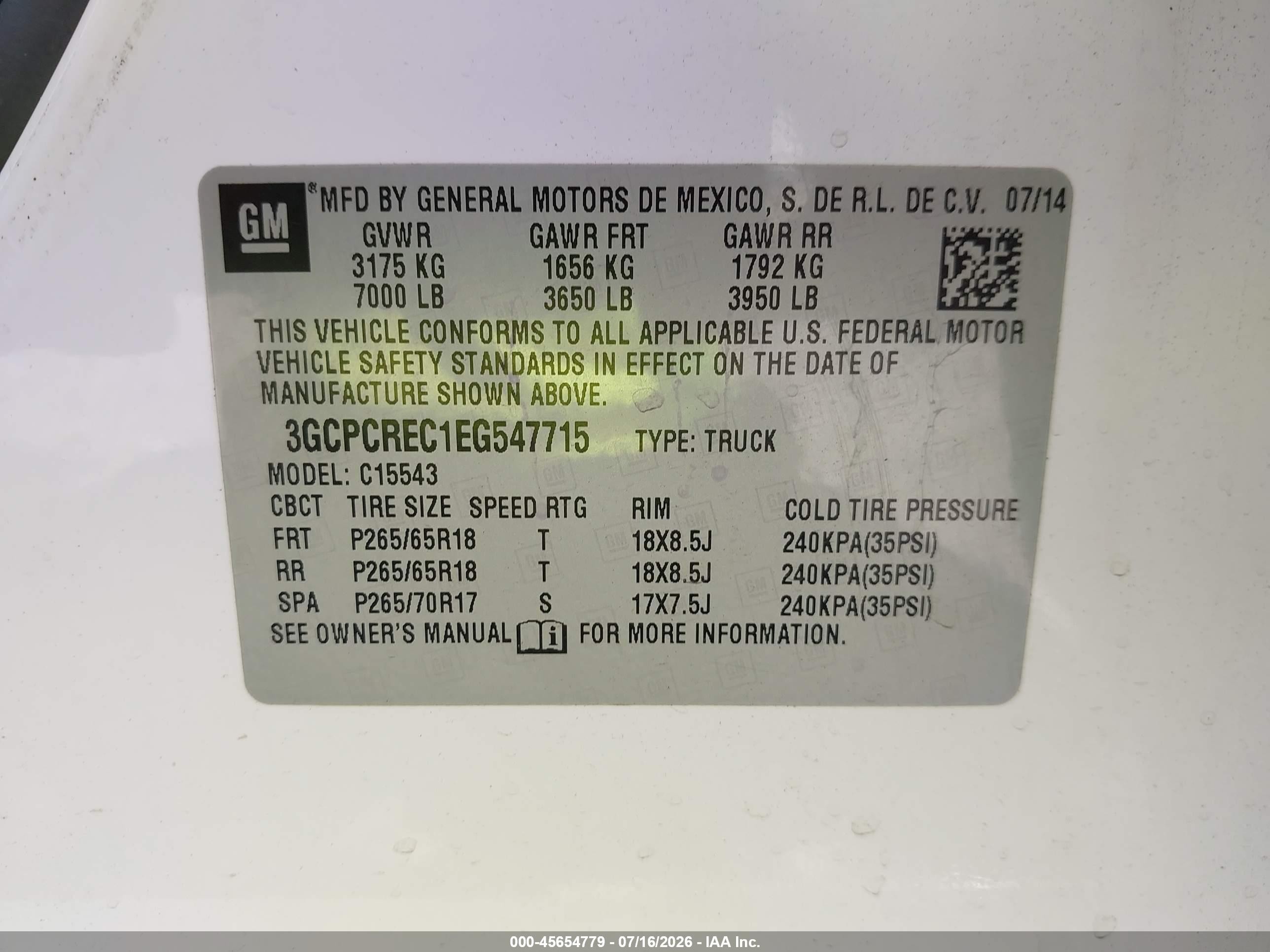 2014 Chevrolet Silverado 1500 Lt Белый vin: 3GCPCREC1EG547715