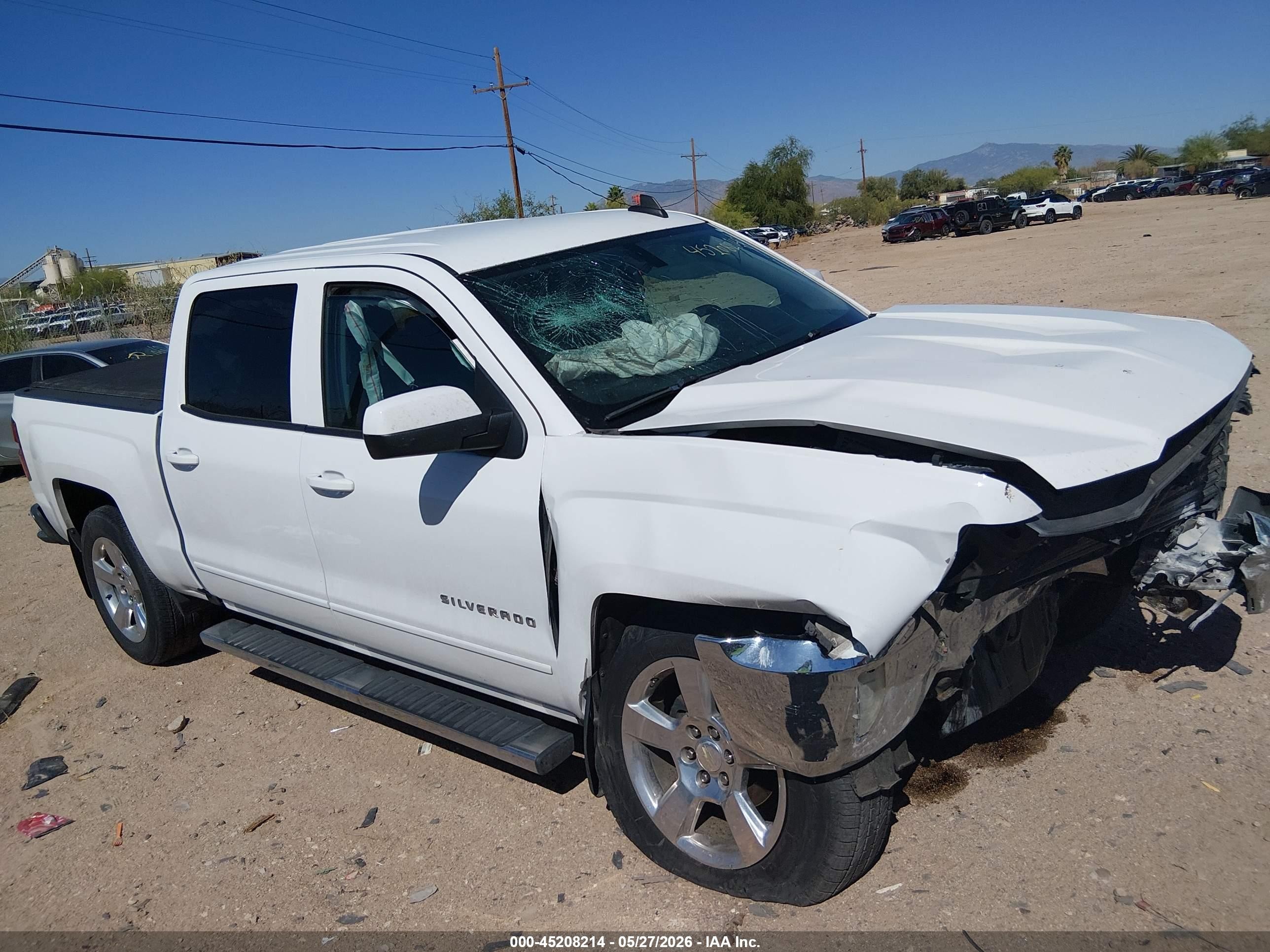 2017 Chevrolet Silverado 1500 1lt White vin: 3GCPCREC1HG119230