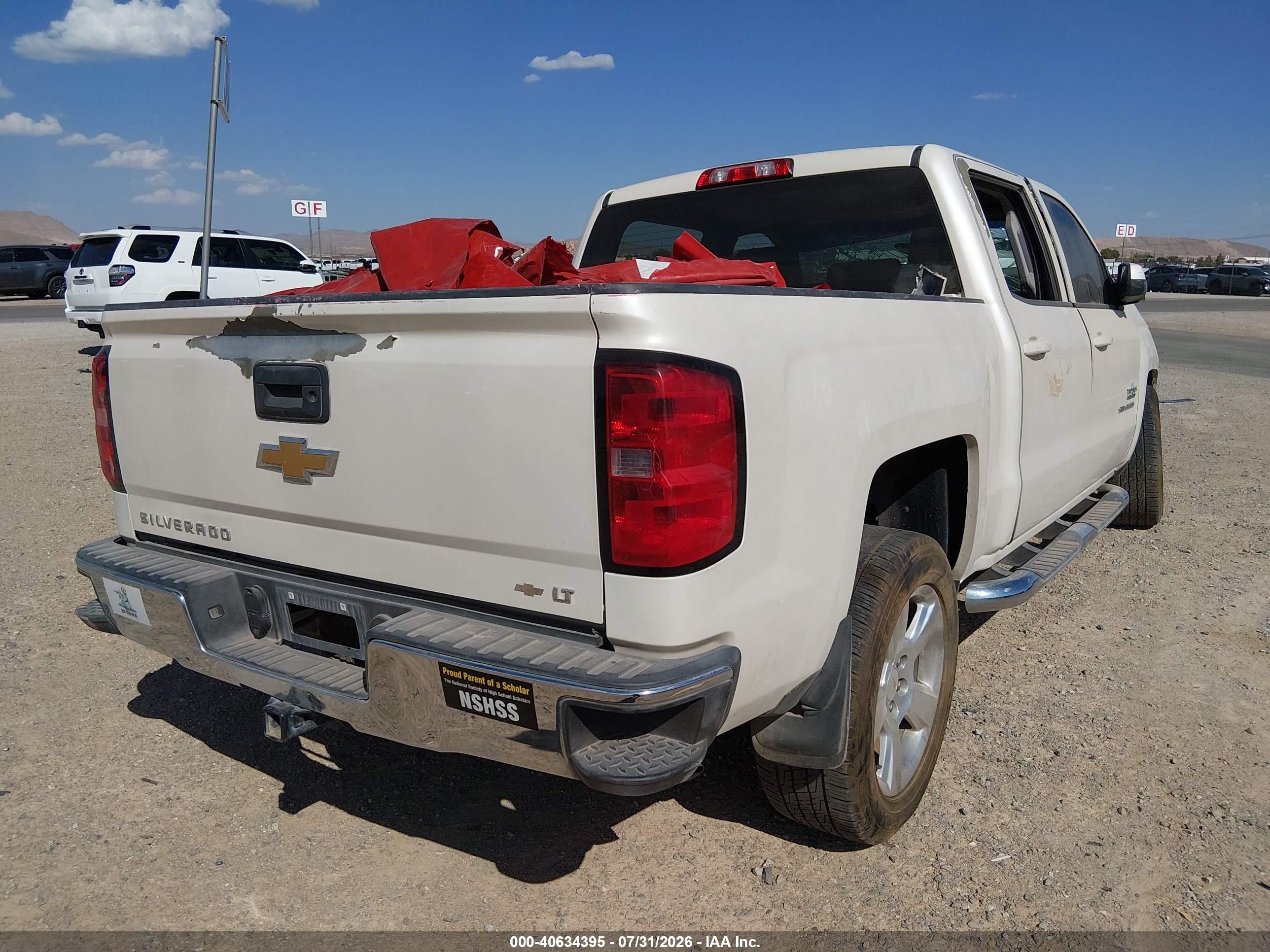 2014 Chevrolet Silverado 1500 1lt White vin: 3GCPCREC2EG188357