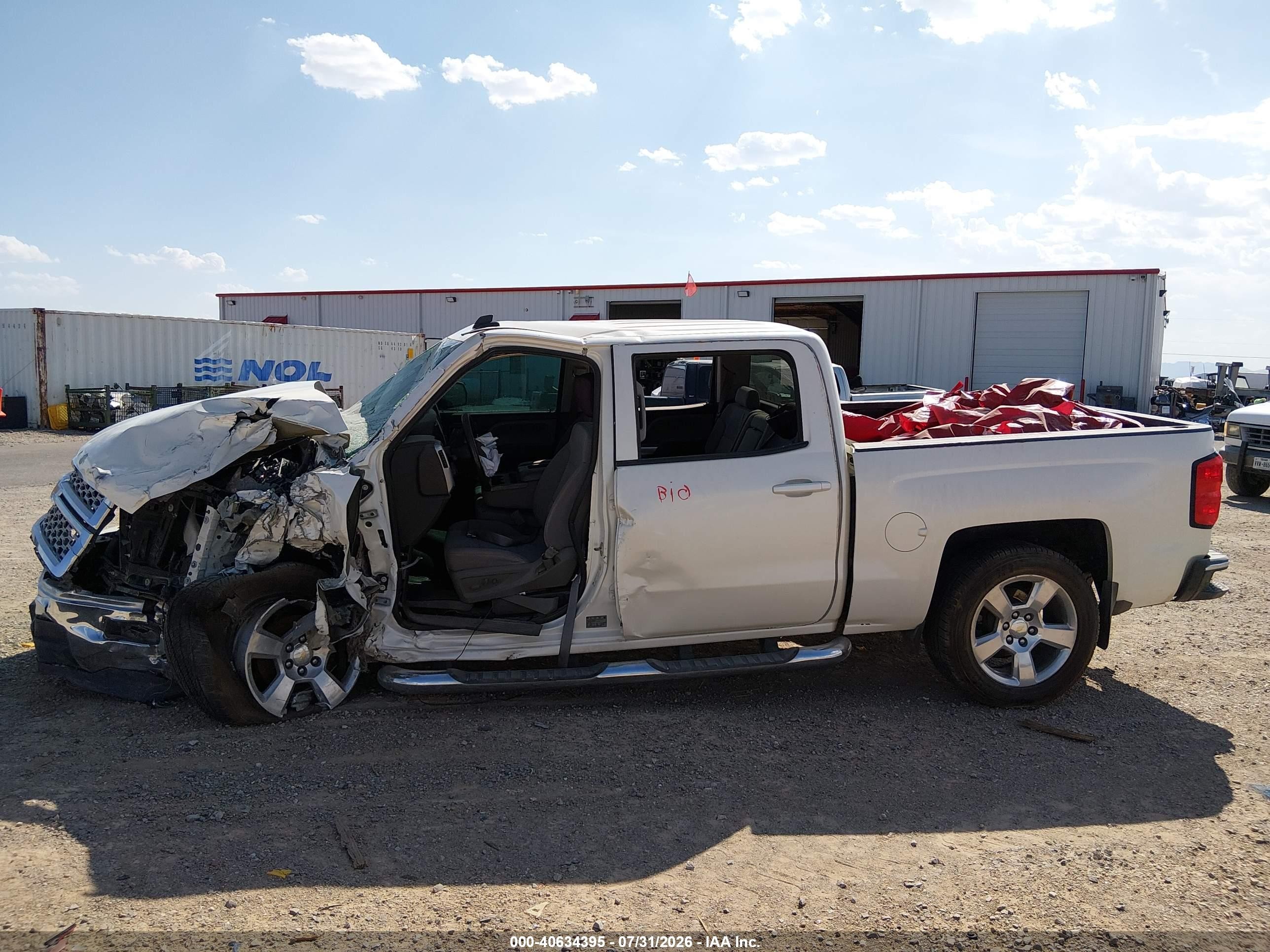 2014 Chevrolet Silverado 1500 1lt White vin: 3GCPCREC2EG188357