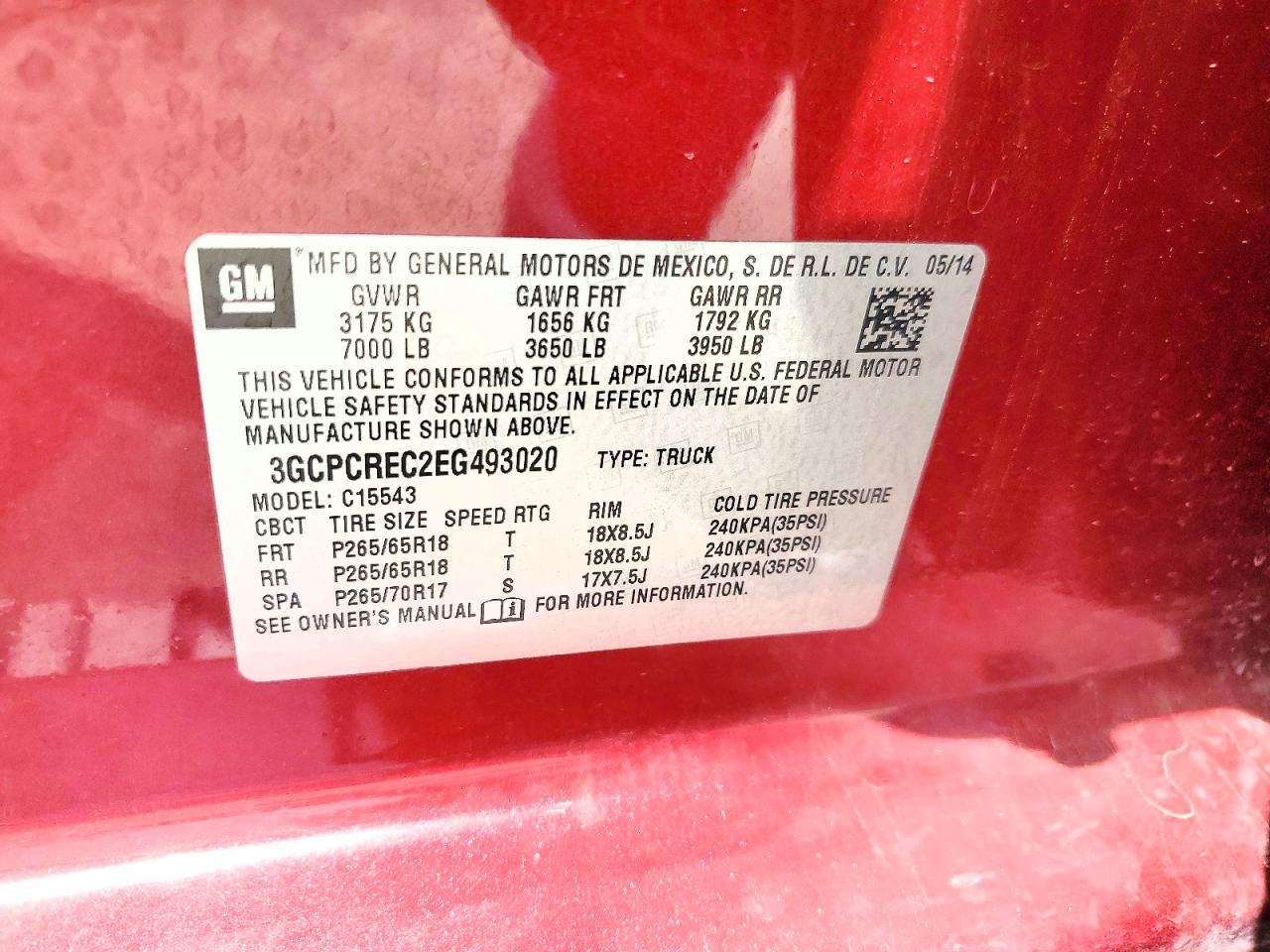 2014 Chevrolet Silverado C1500 Lt Burgundy vin: 3GCPCREC2EG493020