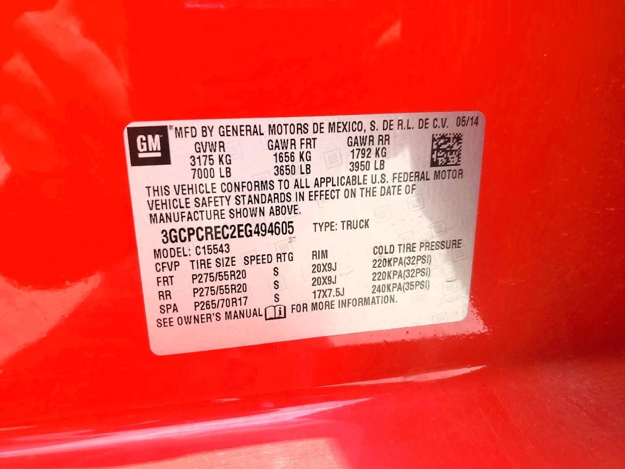 2014 Chevrolet Silverado C1500 Lt Red vin: 3GCPCREC2EG494605