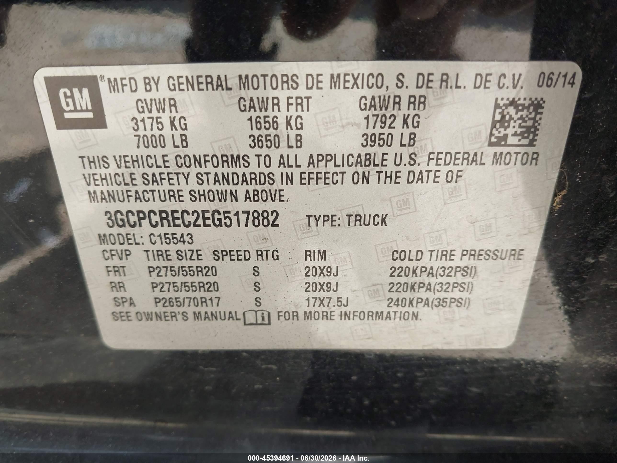 2014 Chevrolet Silverado 1500 Lt Black vin: 3GCPCREC2EG517882