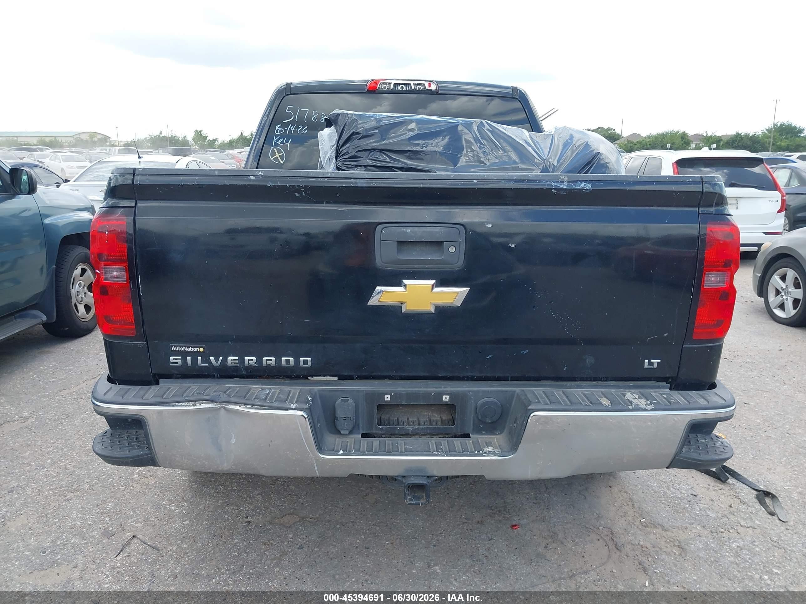 2014 Chevrolet Silverado 1500 Lt Black vin: 3GCPCREC2EG517882