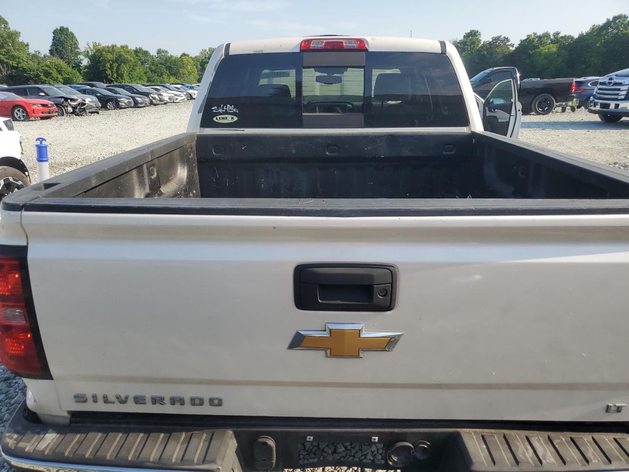 2014 Chevrolet Silverado C1500 Lt White vin: 3GCPCREC3EG556643 Damage: Tailgate, Dent(S) W/No Paint Dmg, 1/2 To 1 Inch