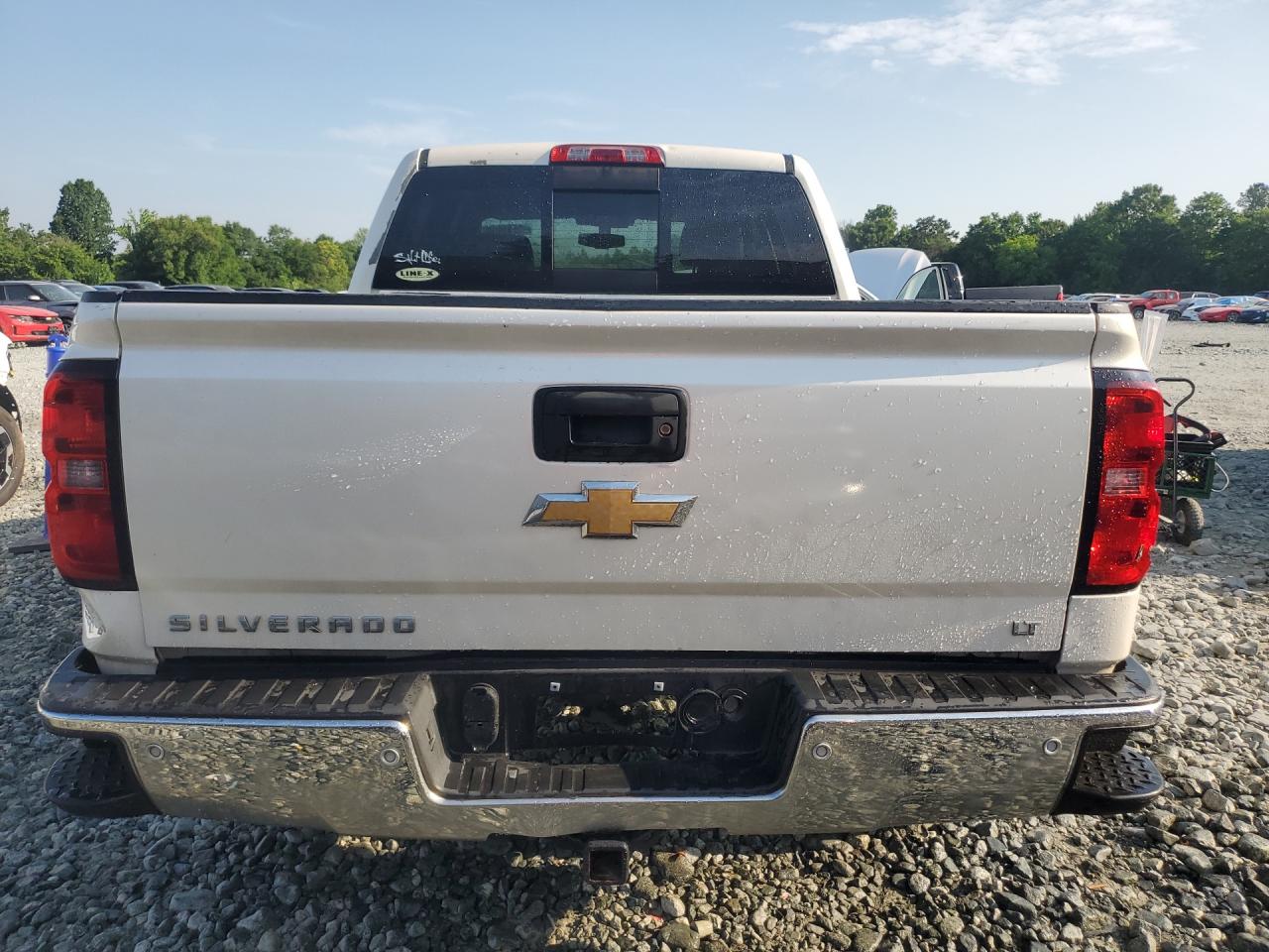 2014 Chevrolet Silverado C1500 Lt White vin: 3GCPCREC3EG556643 Damage: Rear Metal Bumper Chrome, Dent(S) W/No Paint Dmg, 1 To 2 Inches