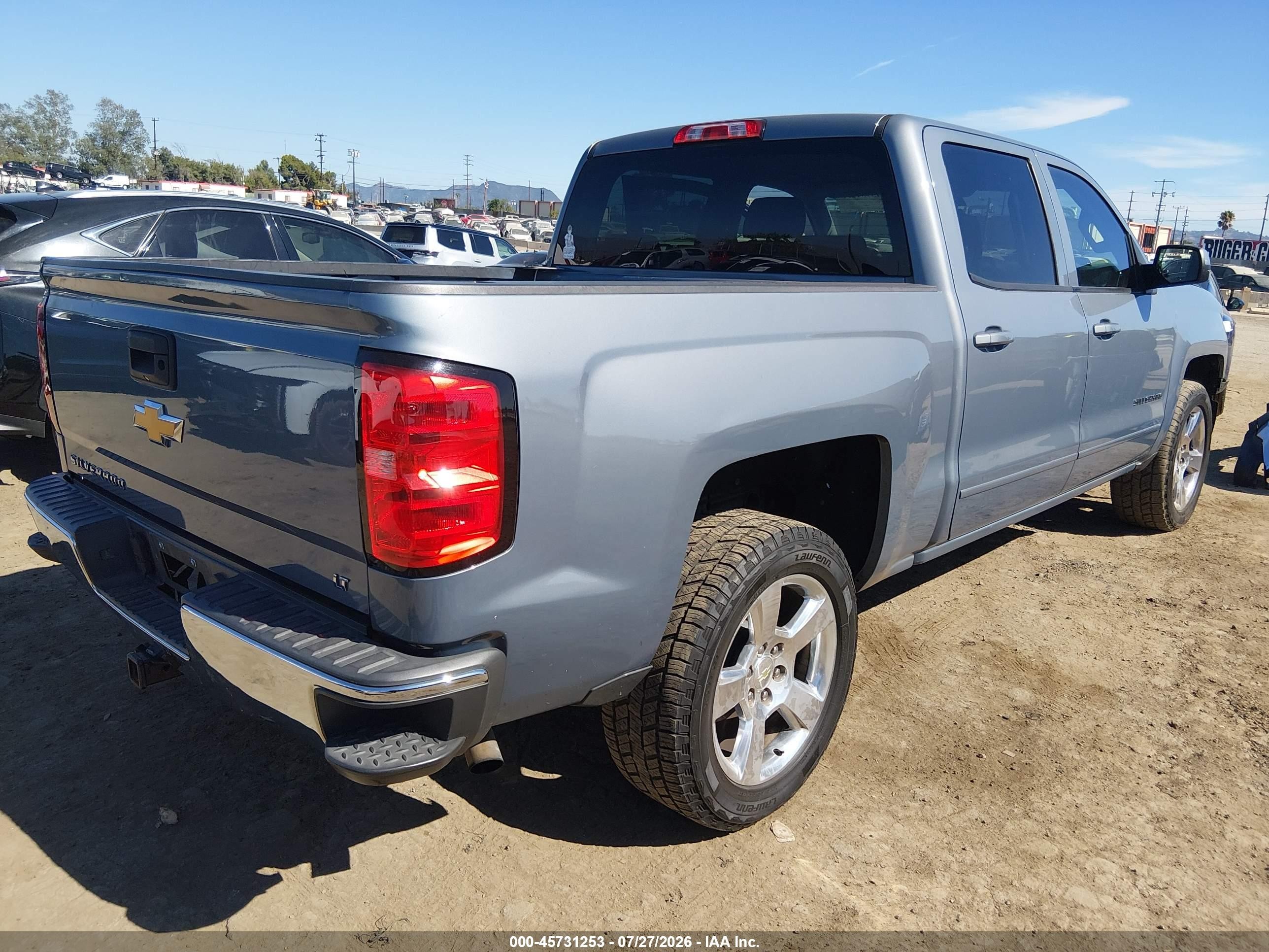 2015 Chevrolet Silverado C1500 Lt Gray vin: 3GCPCREC3FG313495