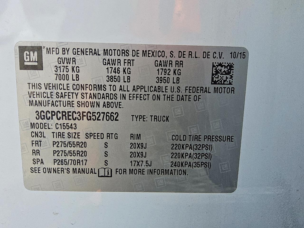 2015 Chevrolet Silverado C1500 Lt White vin: 3GCPCREC3FG527662