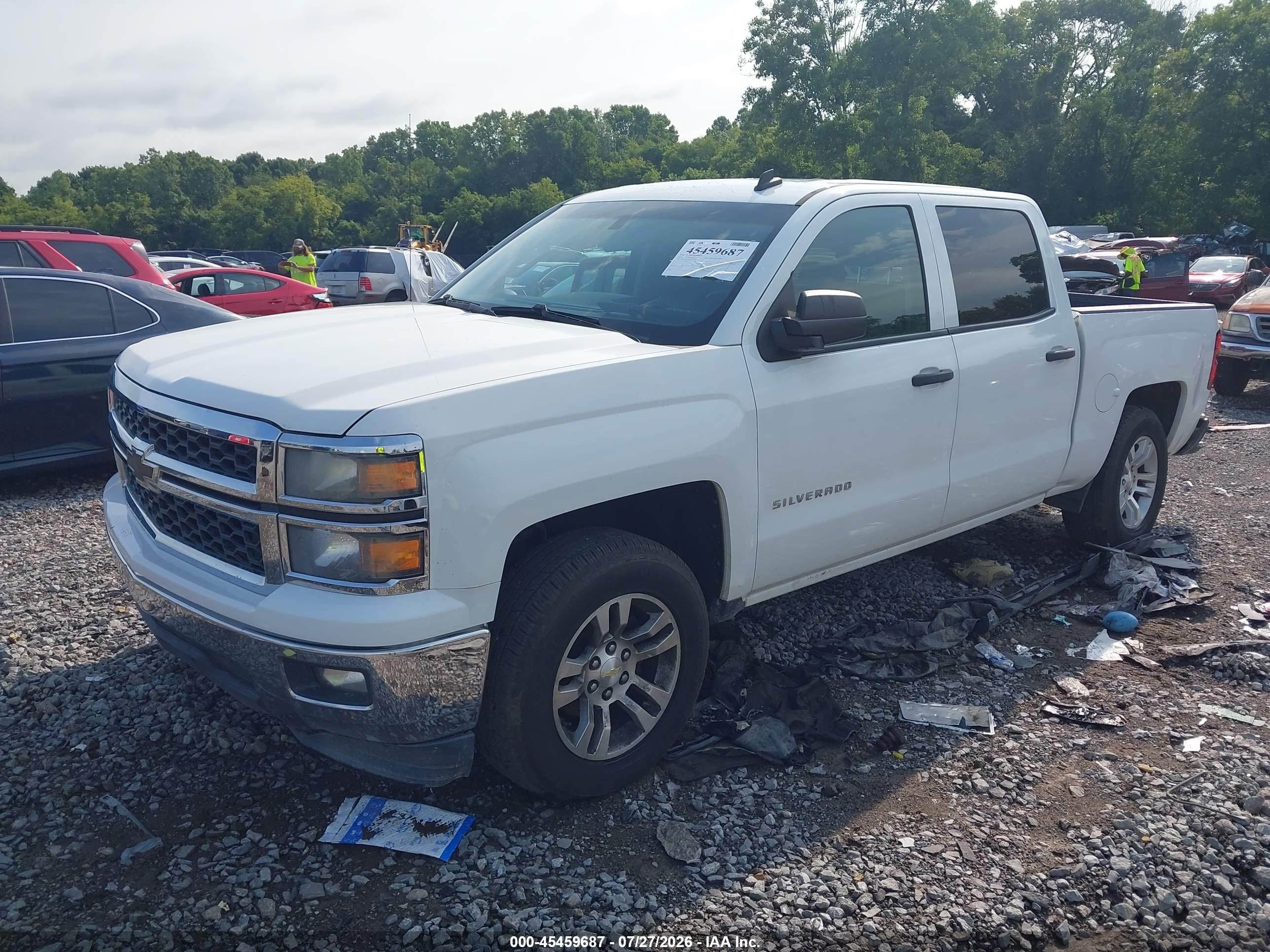 2014 Chevrolet Silverado 1500 1lt White vin: 3GCPCREC4EG135742