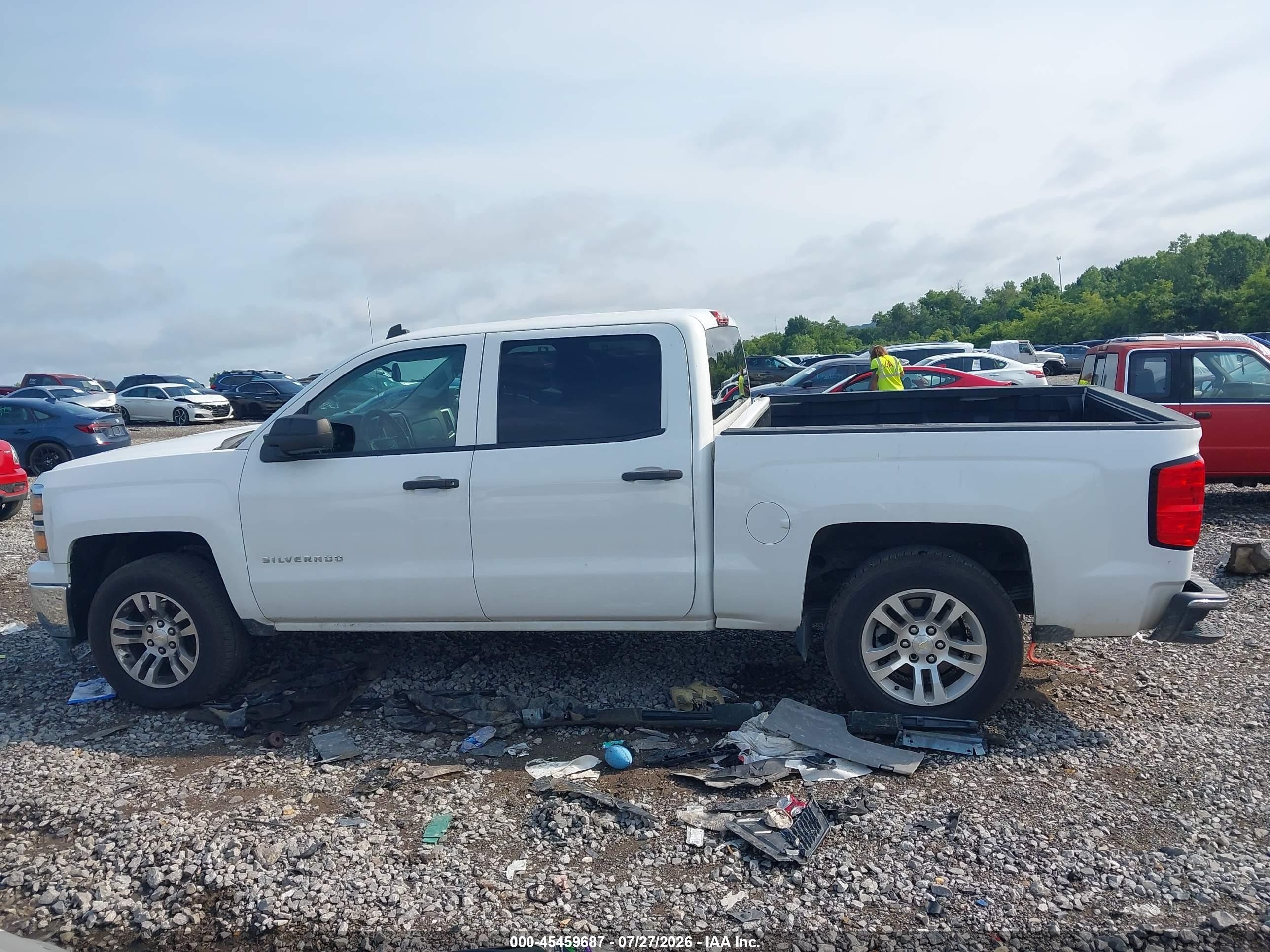 2014 Chevrolet Silverado 1500 1lt White vin: 3GCPCREC4EG135742