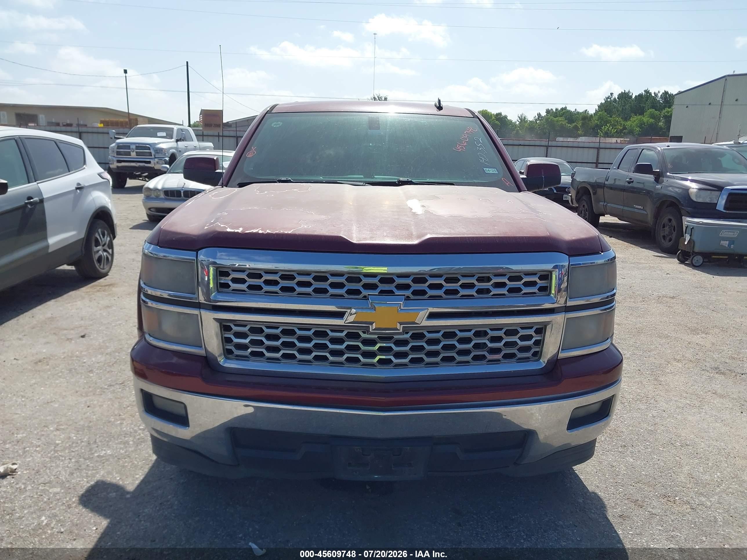 2014 Chevrolet Silverado 1500 Lt Burgundy vin: 3GCPCREC4EG142352