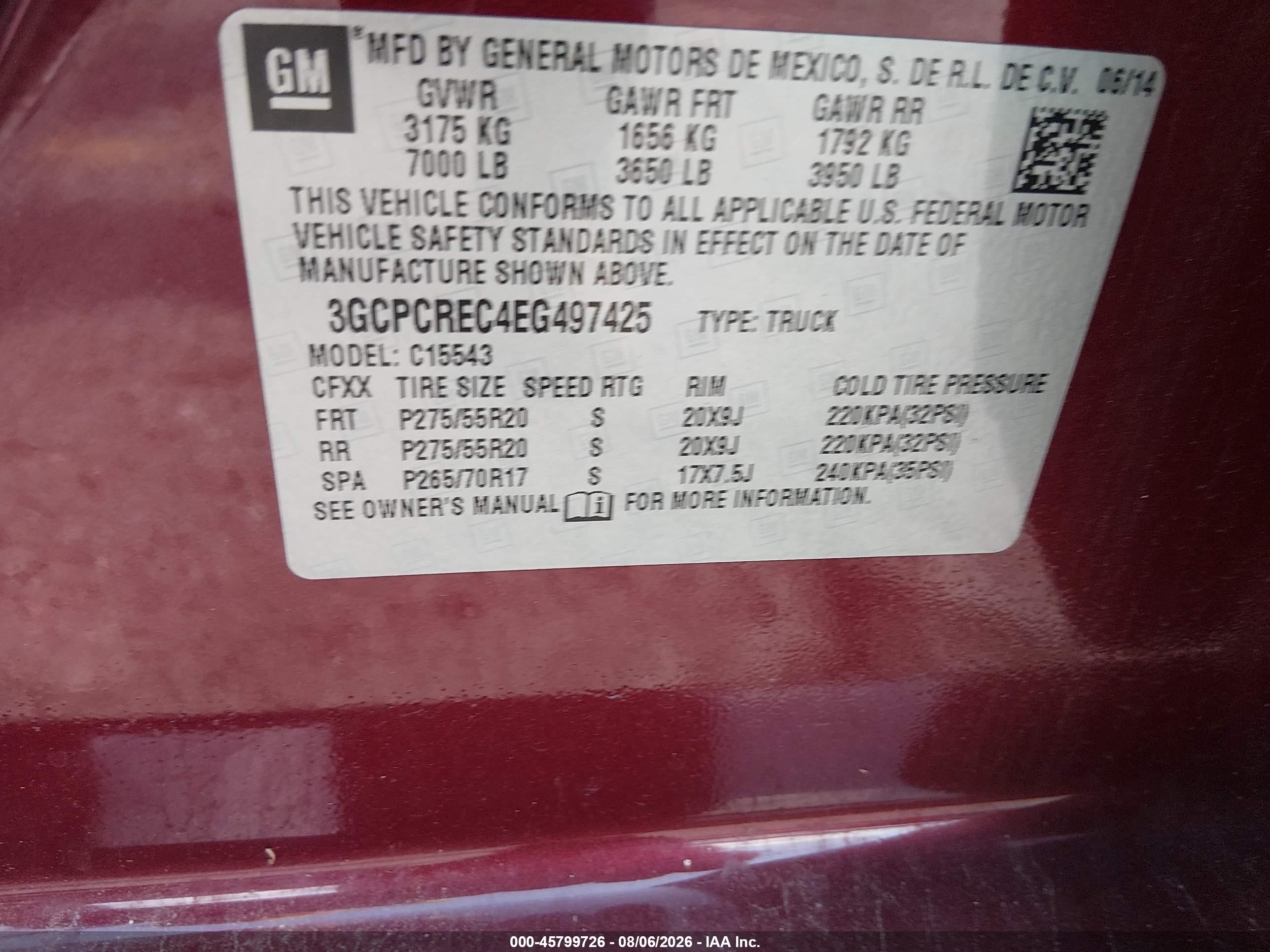 2014 Chevrolet Silverado 1500 Lt Maroon vin: 3GCPCREC4EG497425