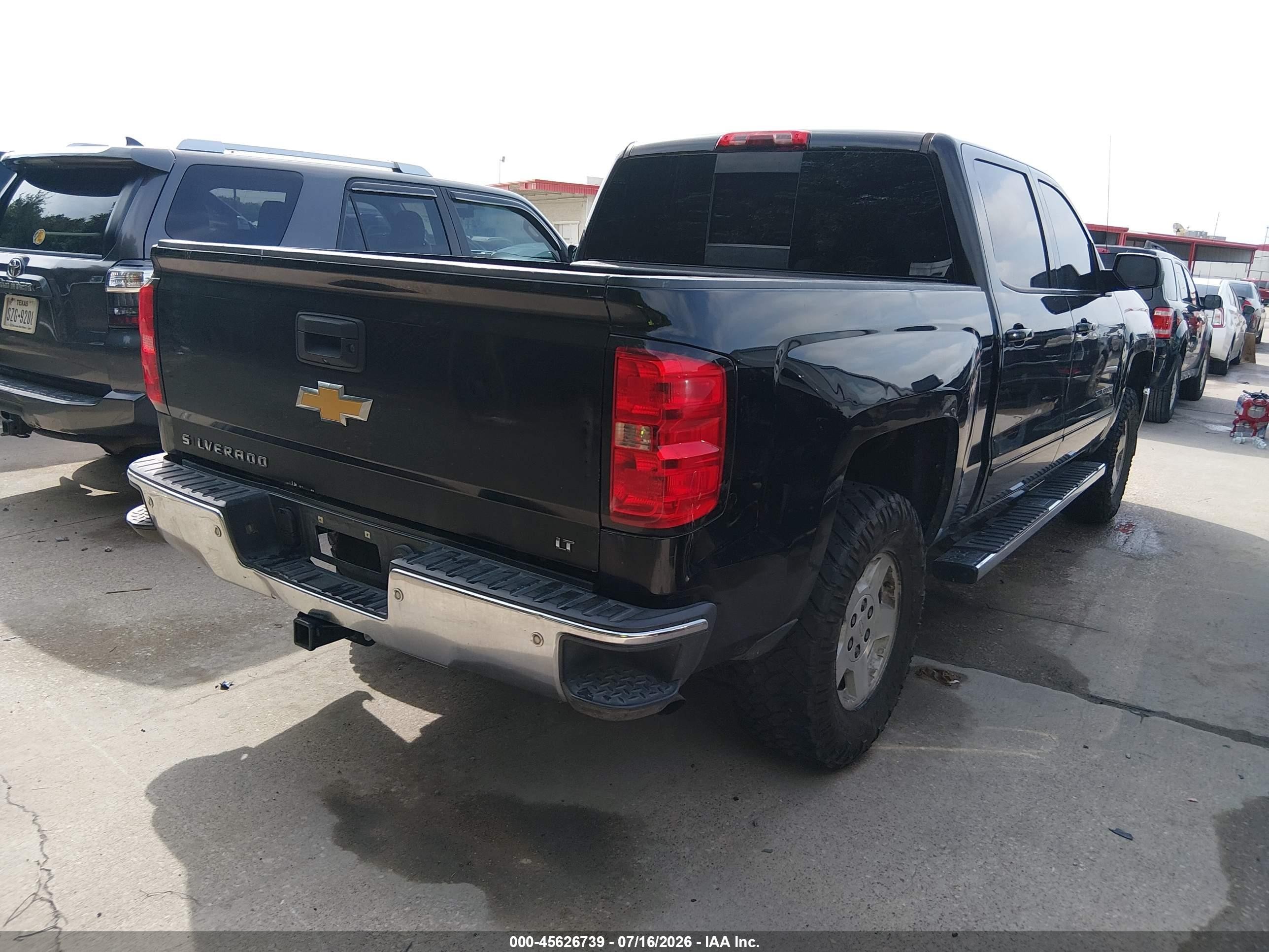 2015 Chevrolet Silverado 1500 Lt Black vin: 3GCPCREC4FG483462