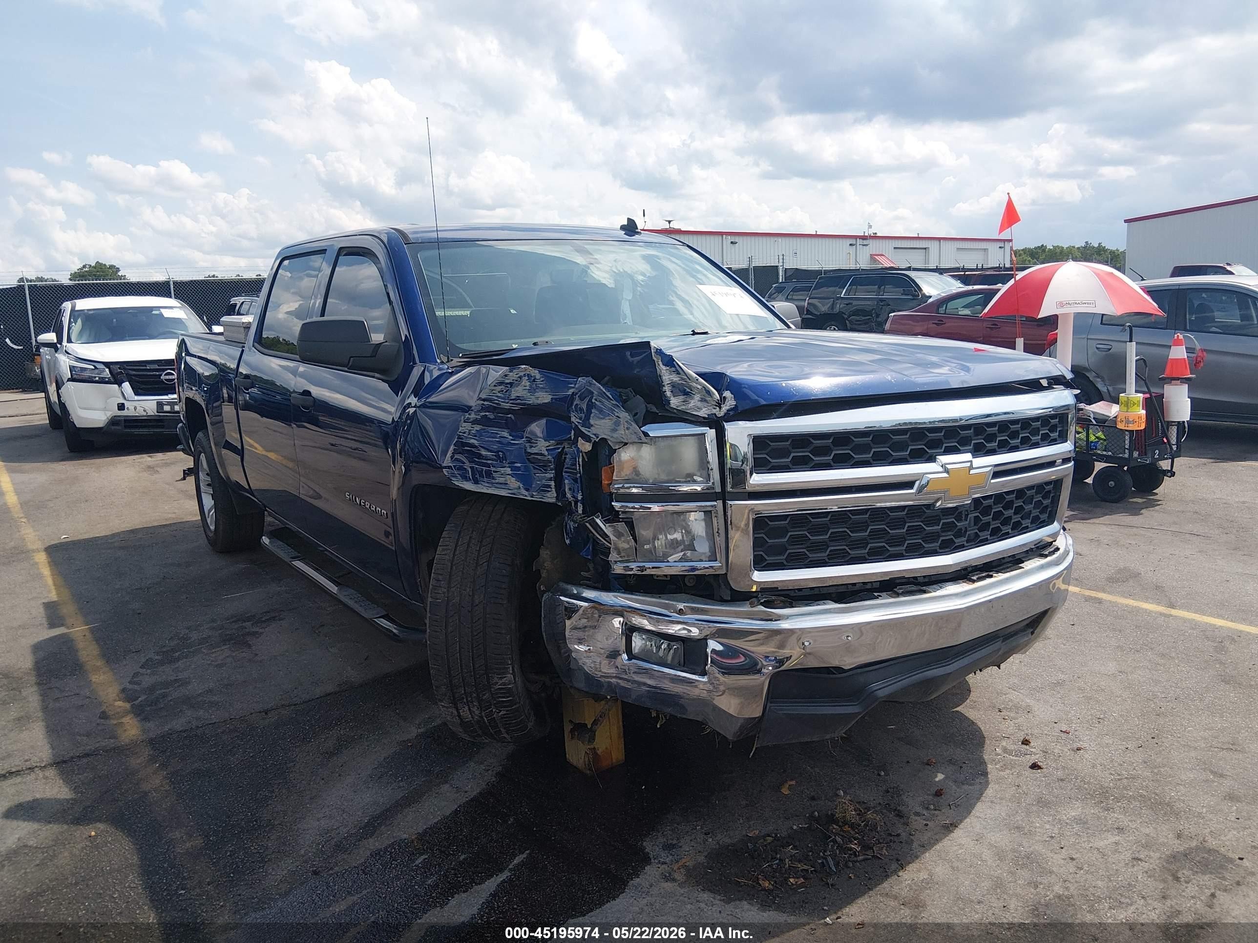 2014 Chevrolet Silverado 1500 1lt Blue vin: 3GCPCREC5EG110154