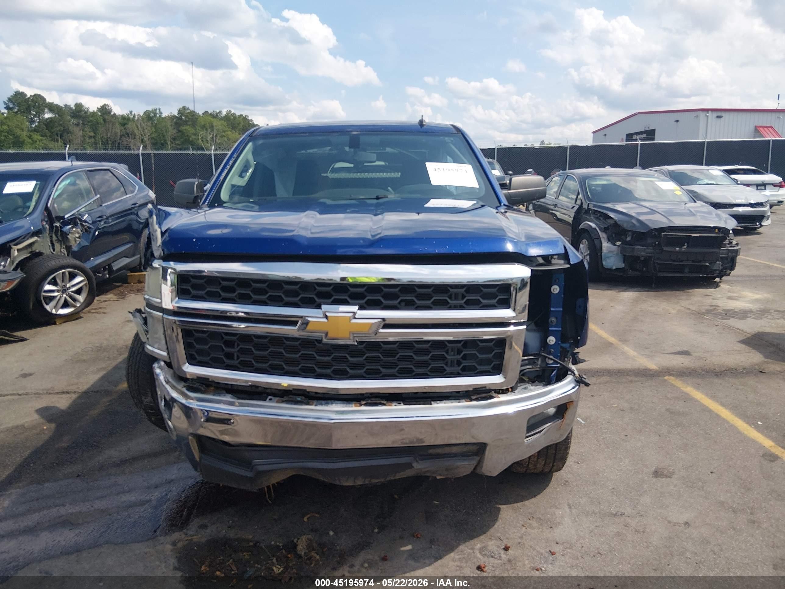2014 Chevrolet Silverado 1500 1lt Blue vin: 3GCPCREC5EG110154