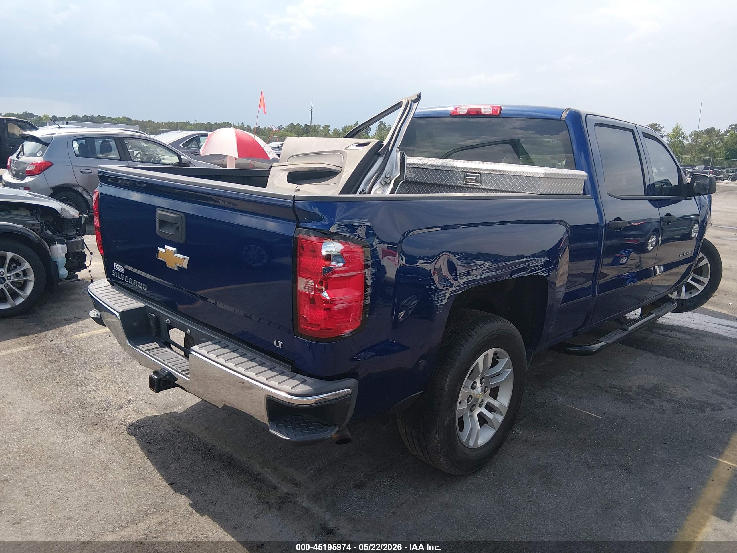 2014 Chevrolet Silverado 1500 1lt Blue vin: 3GCPCREC5EG110154
