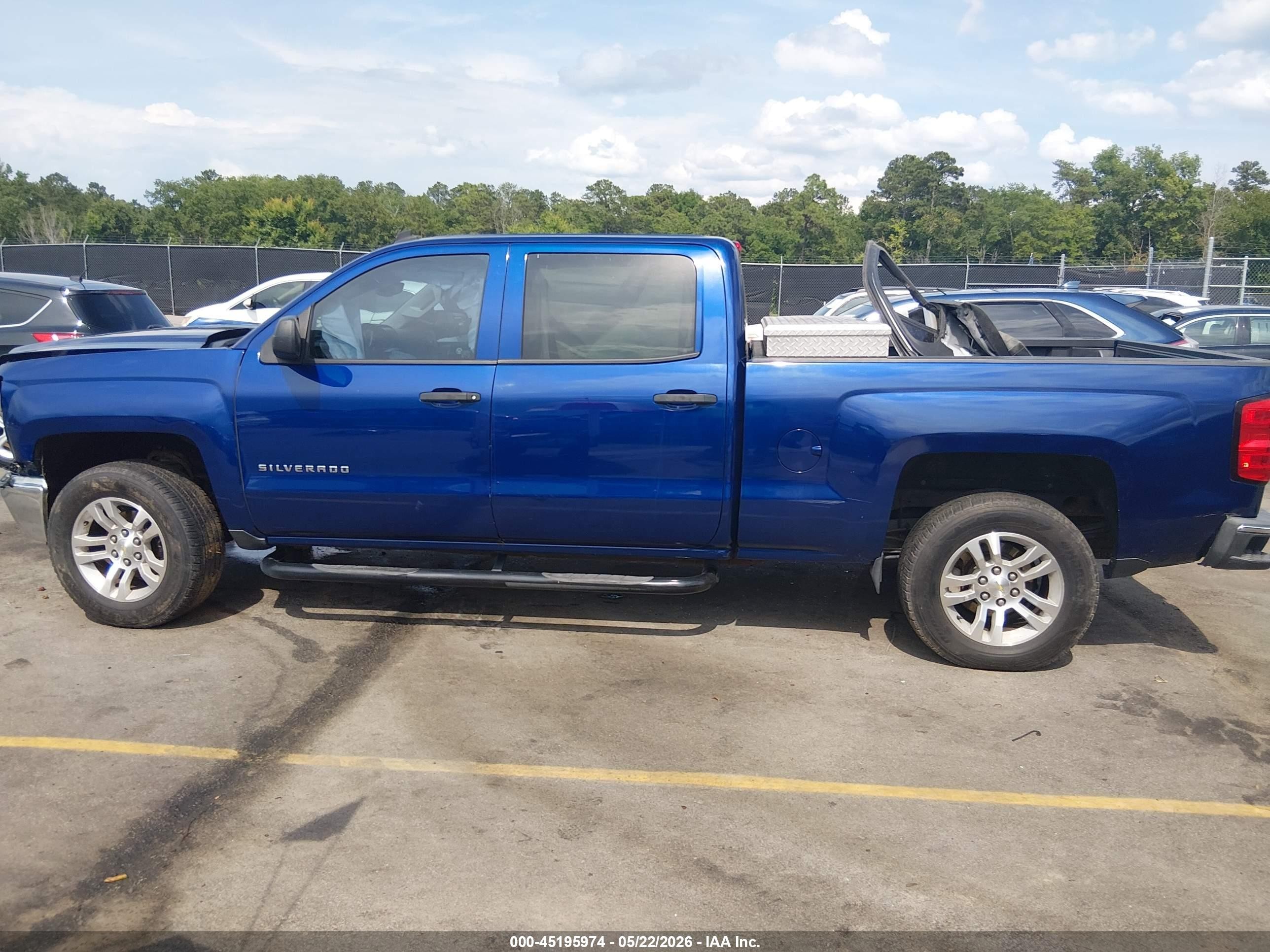 2014 Chevrolet Silverado 1500 1lt Blue vin: 3GCPCREC5EG110154