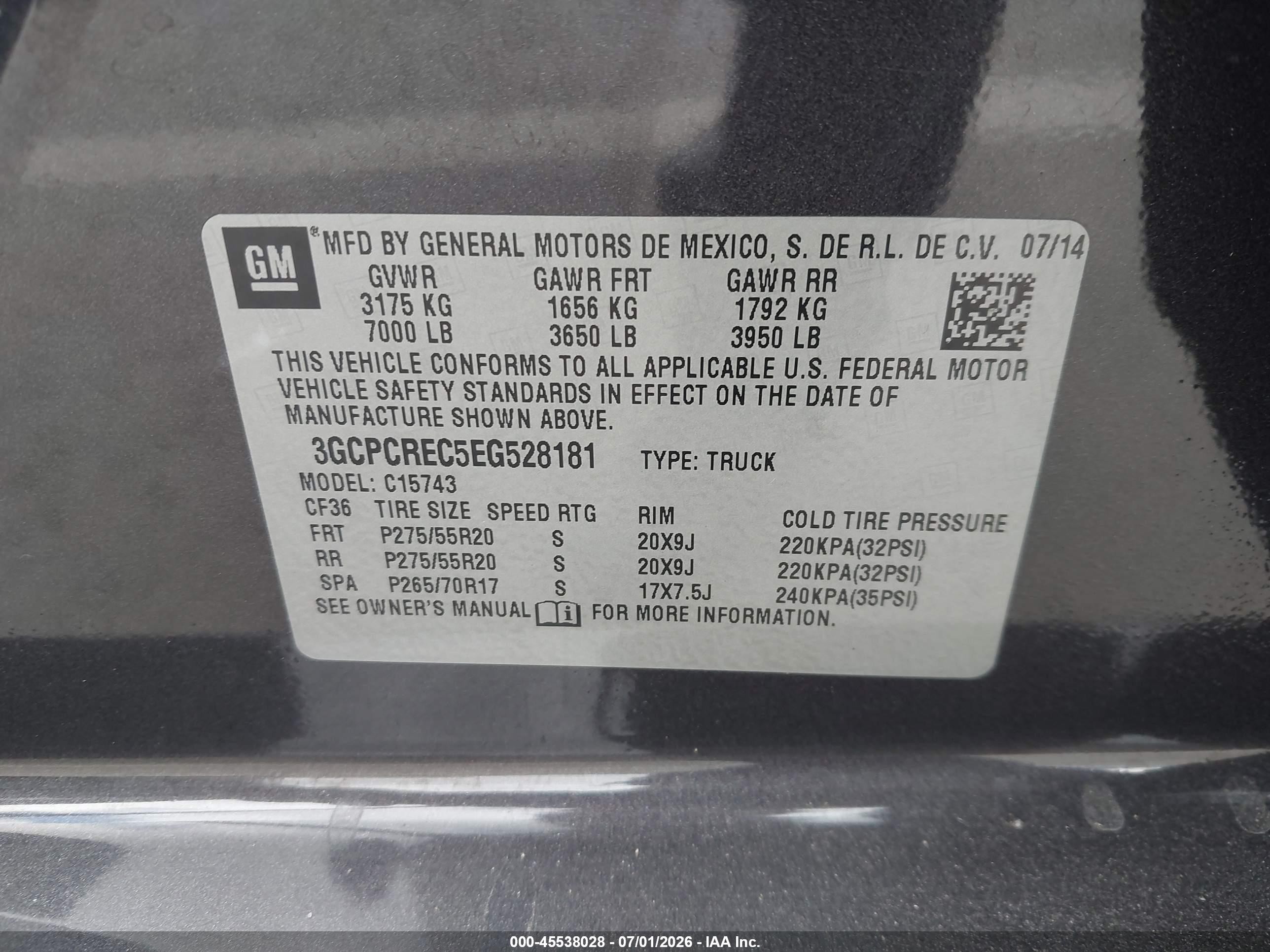 2014 Chevrolet Silverado 1500 Lt Black vin: 3GCPCREC5EG528181