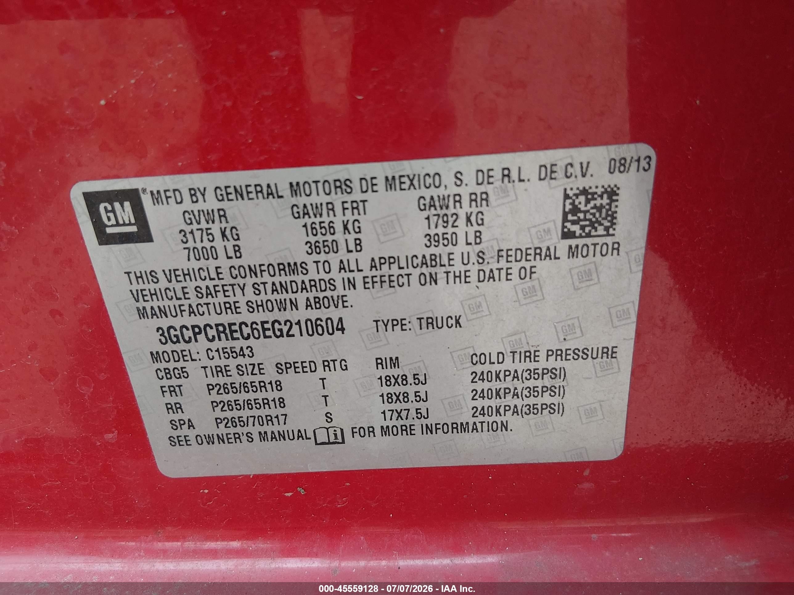 2014 Chevrolet Silverado 1500 Lt Red vin: 3GCPCREC6EG210604