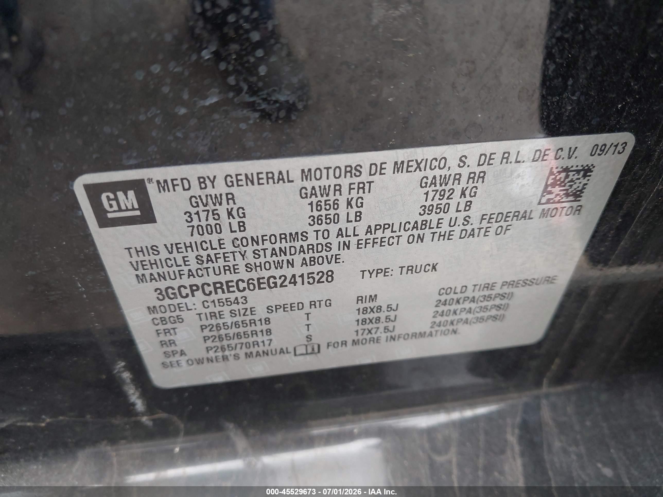 2014 Chevrolet Silverado 1500 Lt Черный vin: 3GCPCREC6EG241528