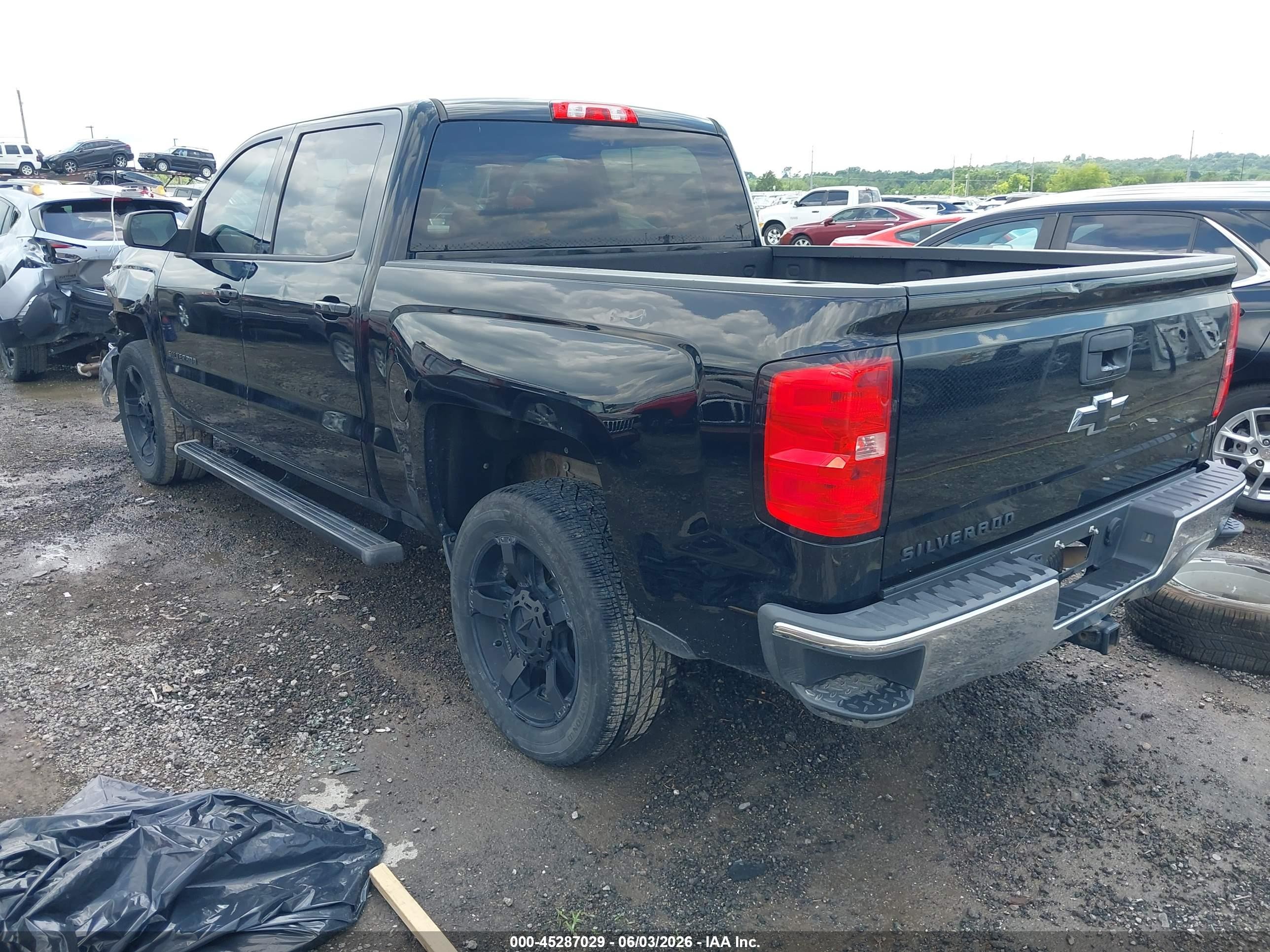 2014 Chevrolet Silverado 1500 1lt Black vin: 3GCPCREC7EG149618