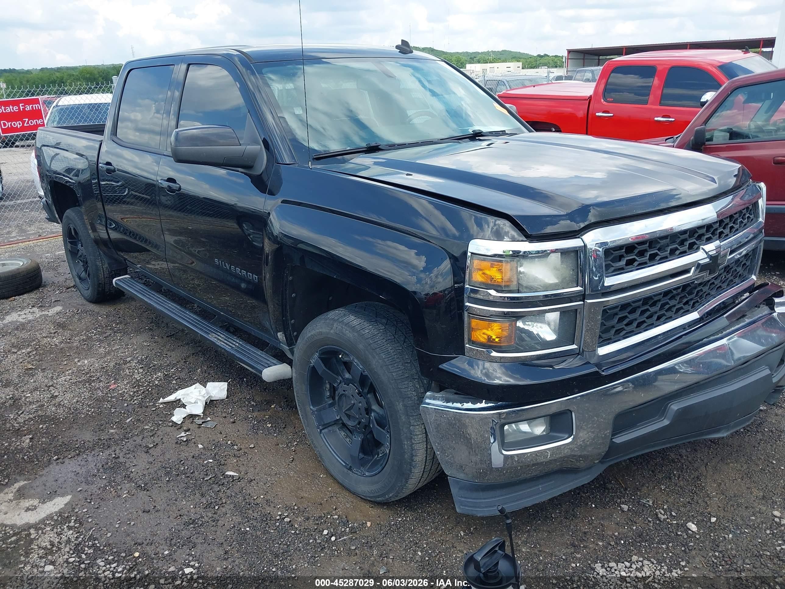 2014 Chevrolet Silverado 1500 1lt Black vin: 3GCPCREC7EG149618