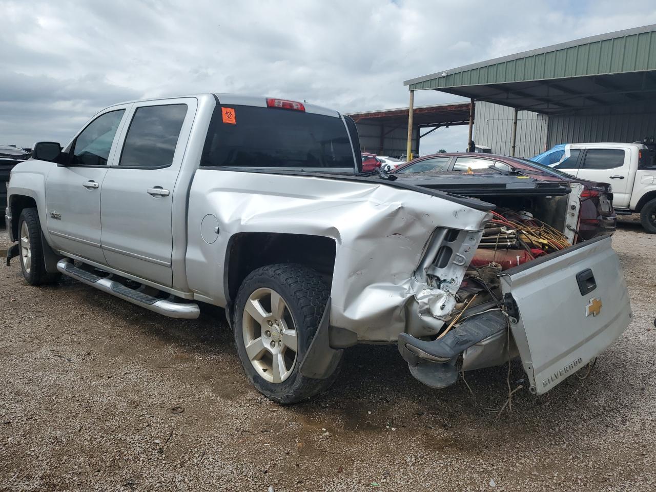 2014 Chevrolet Silverado C1500 Lt Silver vin: 3GCPCREC7EG483745 Damage: Left Bed Side, Severe Damage, Replacement Required