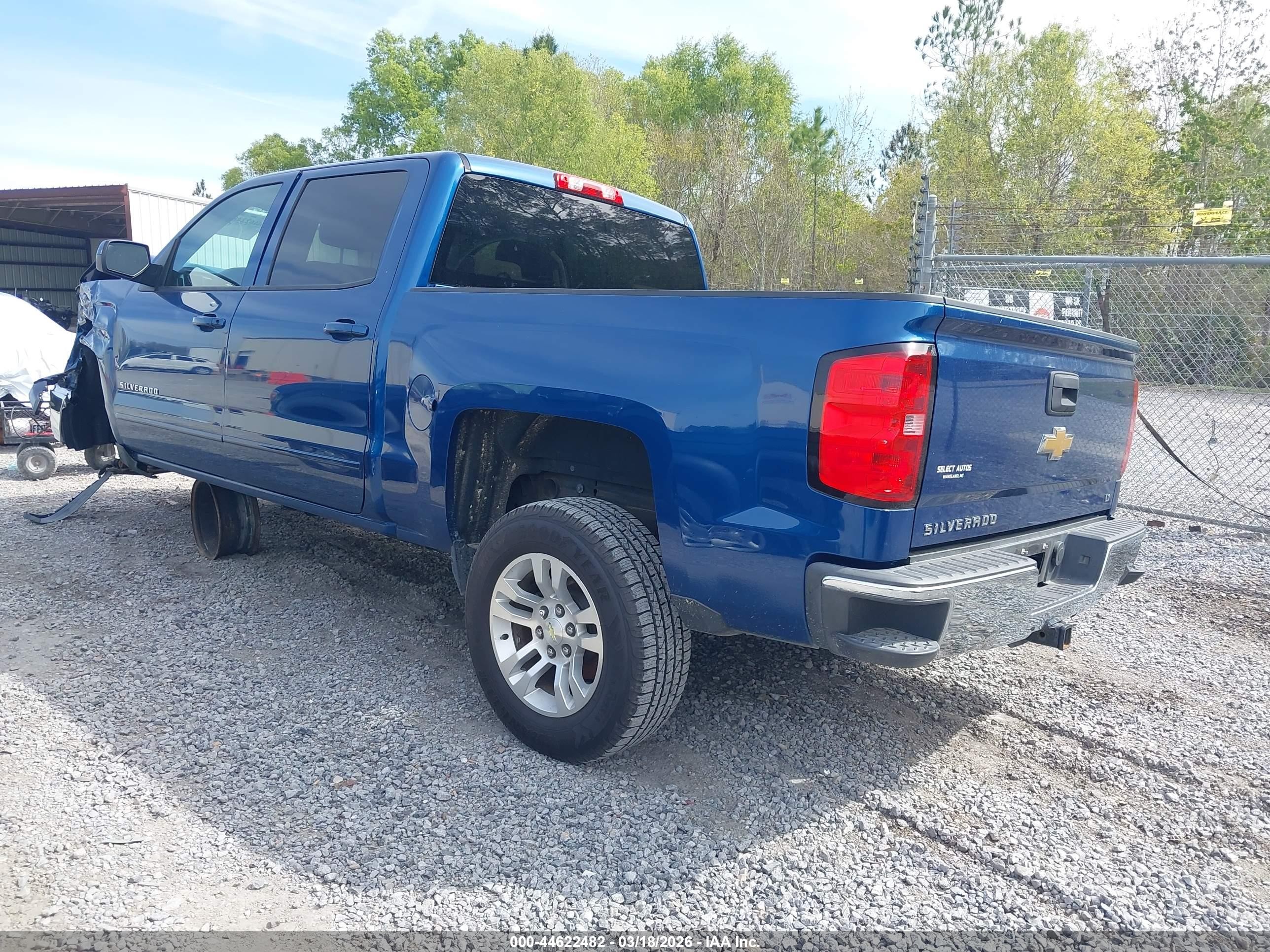 2015 Chevrolet Silverado 1500 1lt Blue vin: 3GCPCREC7FG163312