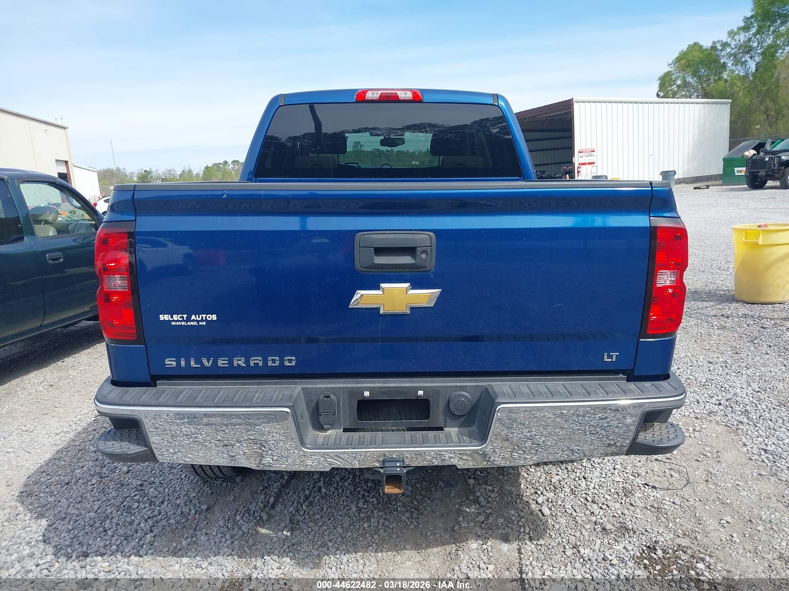 2015 Chevrolet Silverado 1500 1lt Blue vin: 3GCPCREC7FG163312