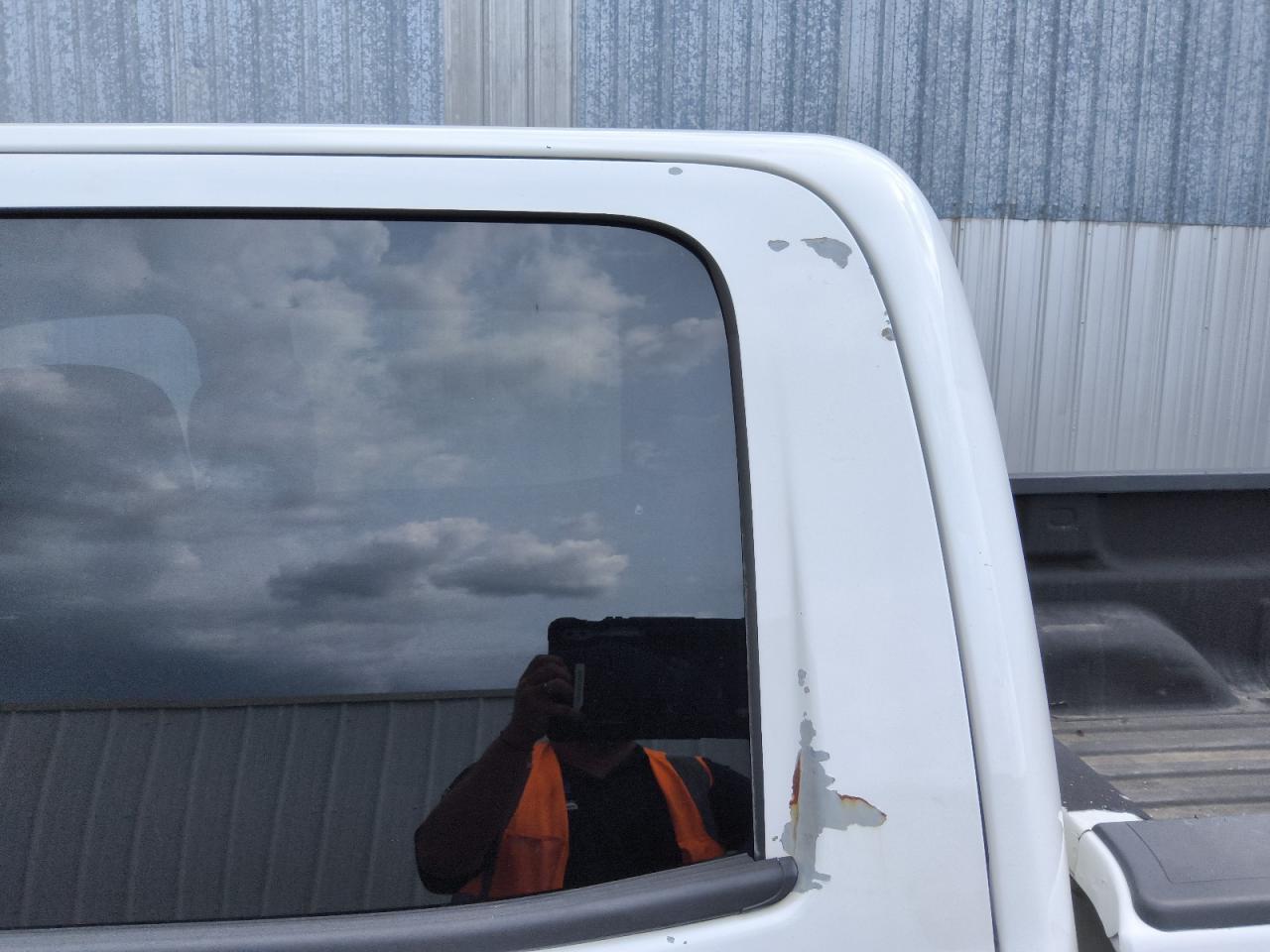 2015 Chevrolet Silverado C1500 Lt White vin: 3GCPCREC7FG232872 Damage: Left Rear Door, Peeling, 5 To 6 Inches