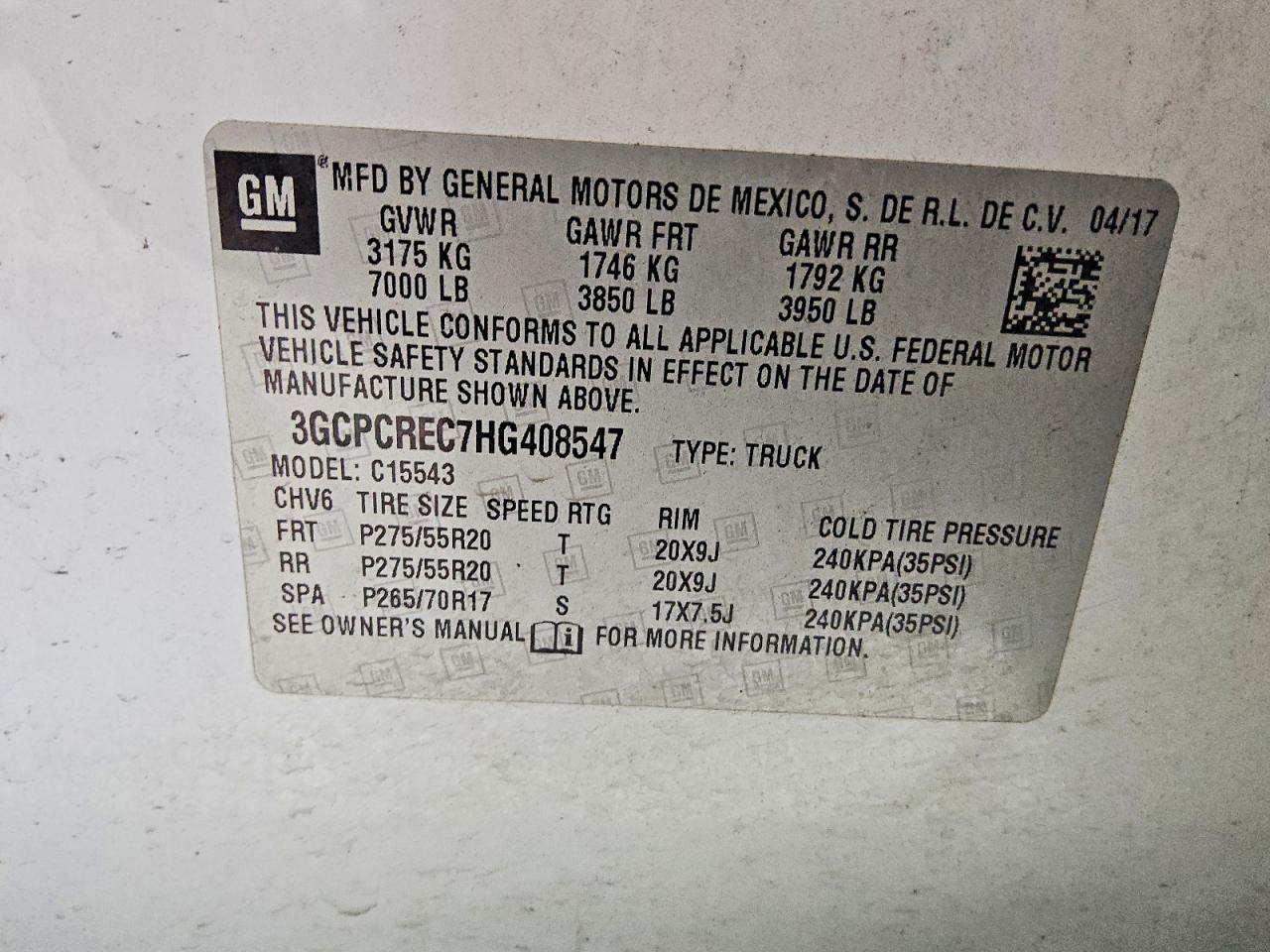 2017 Chevrolet Silverado C1500 Lt White vin: 3GCPCREC7HG408547