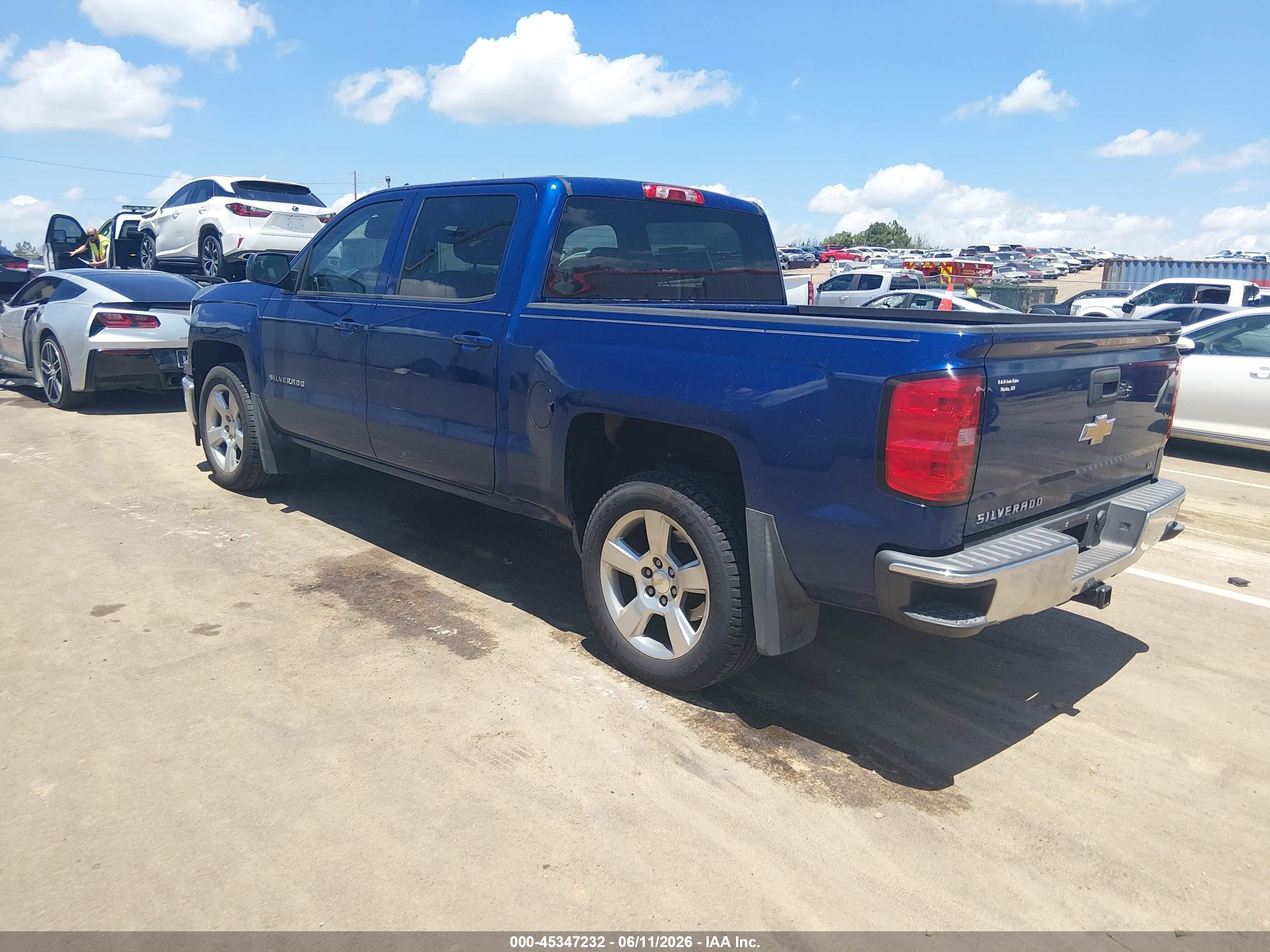 2014 Chevrolet Silverado 1500 Lt Blue vin: 3GCPCREC8EG176648