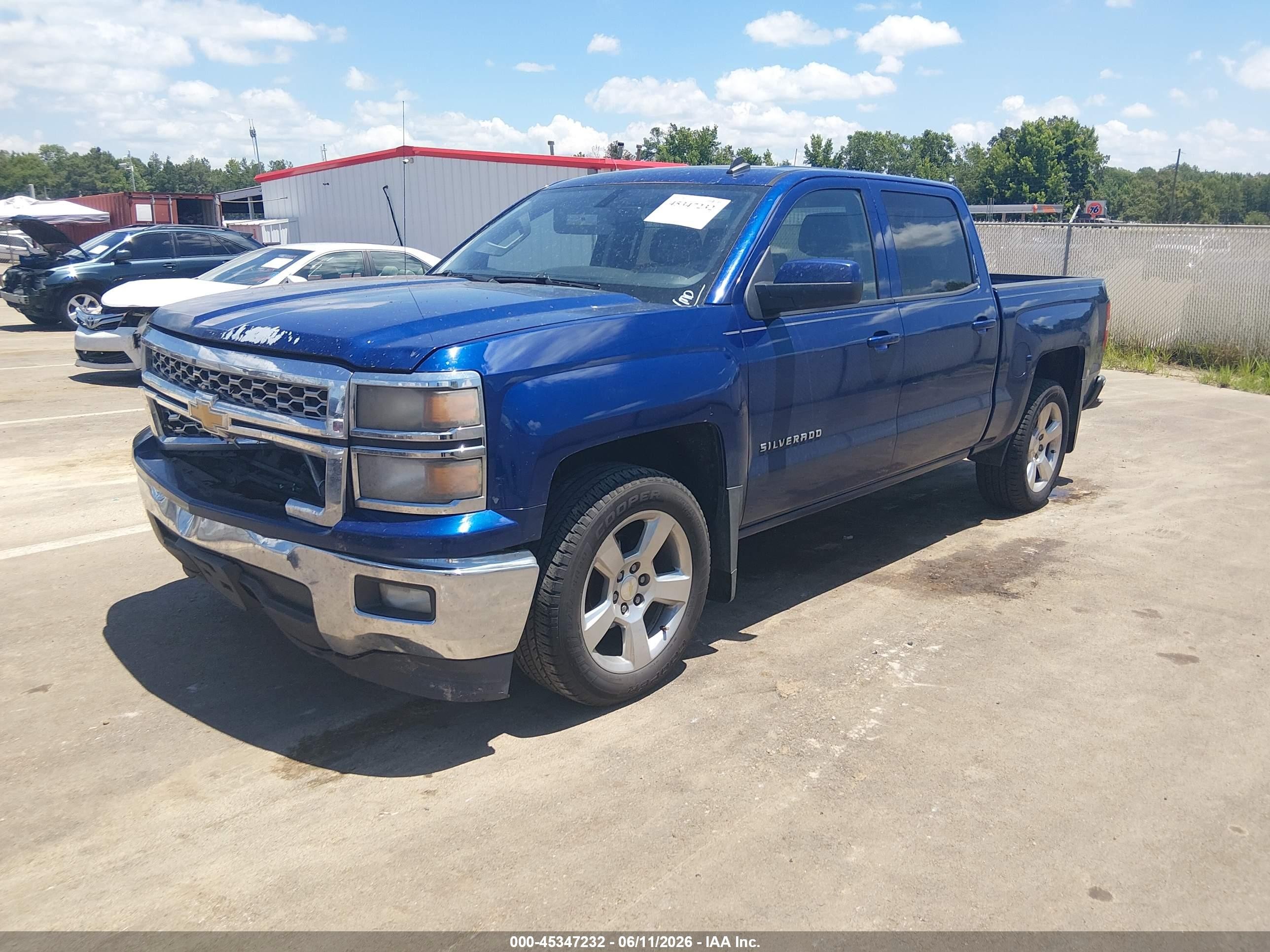 2014 Chevrolet Silverado 1500 Lt Blue vin: 3GCPCREC8EG176648