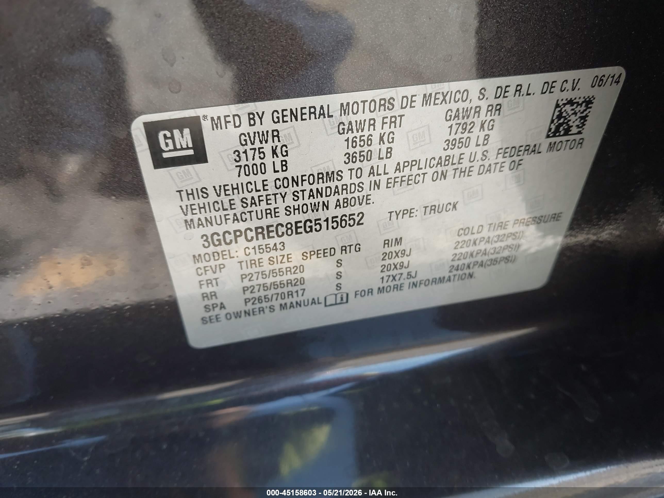 2014 Chevrolet Silverado 1500 1lt Серый vin: 3GCPCREC8EG515652