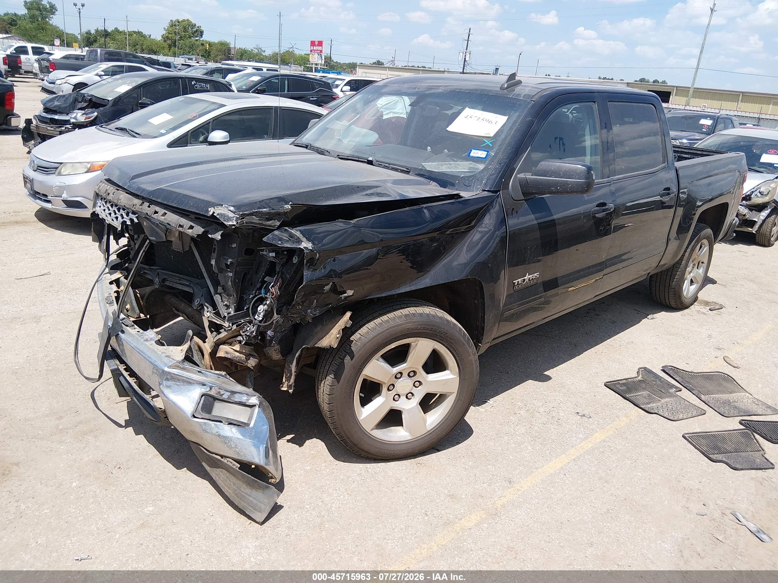2015 Chevrolet Silverado 1500 Lt Black vin: 3GCPCREC8FG349327