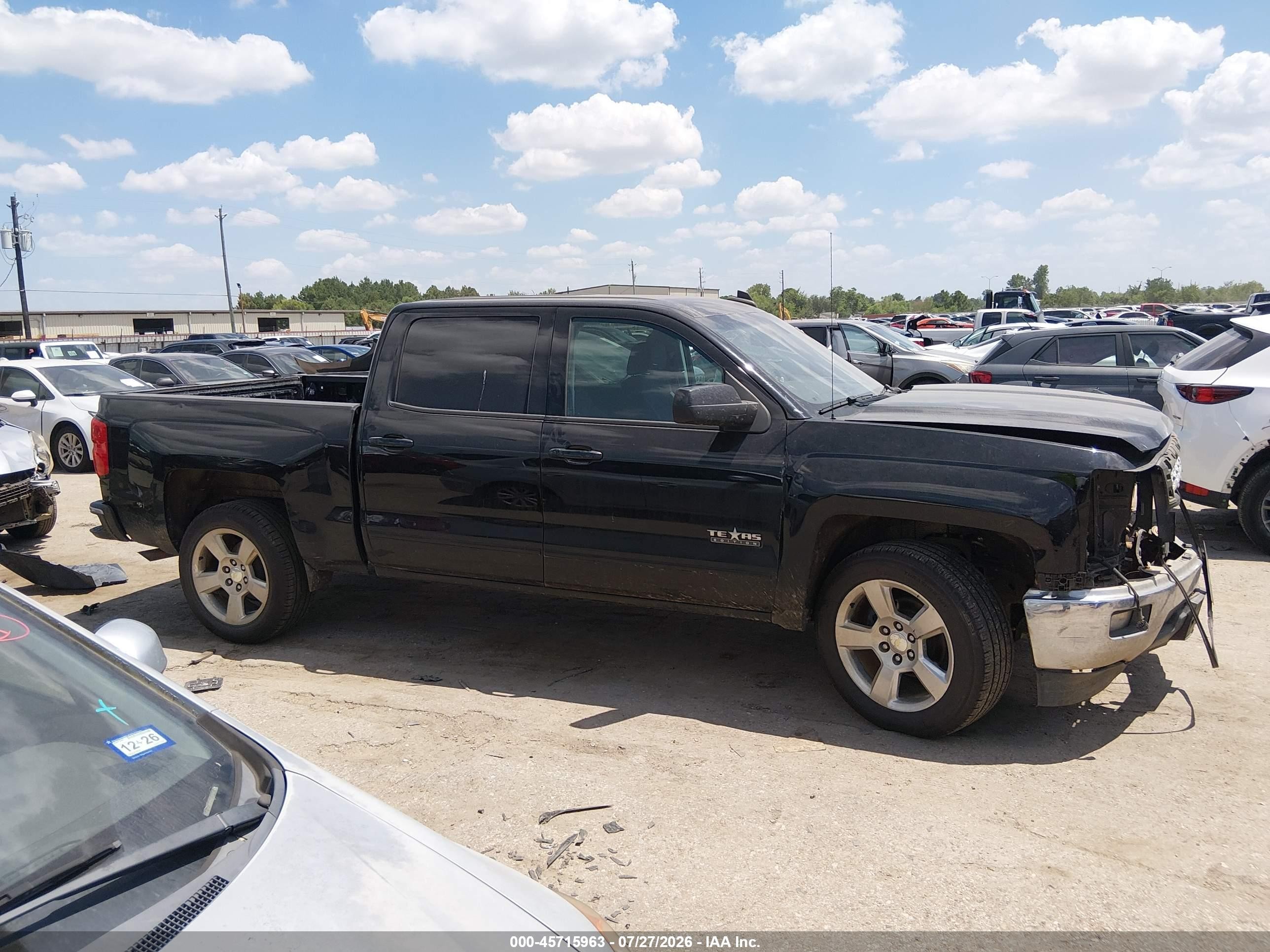 2015 Chevrolet Silverado 1500 Lt Black vin: 3GCPCREC8FG349327