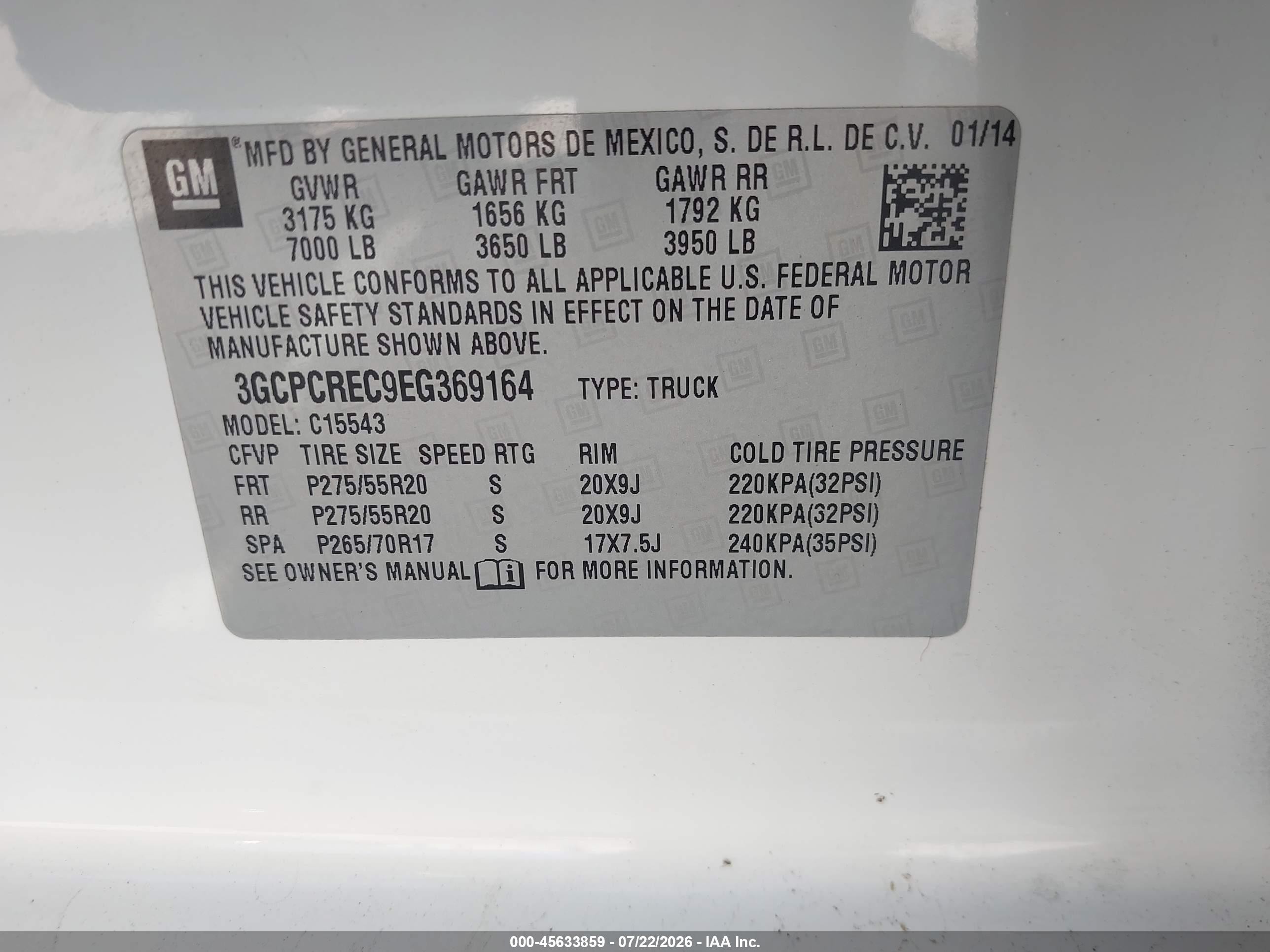 2014 Chevrolet Silverado 1500 Lt White vin: 3GCPCREC9EG369164