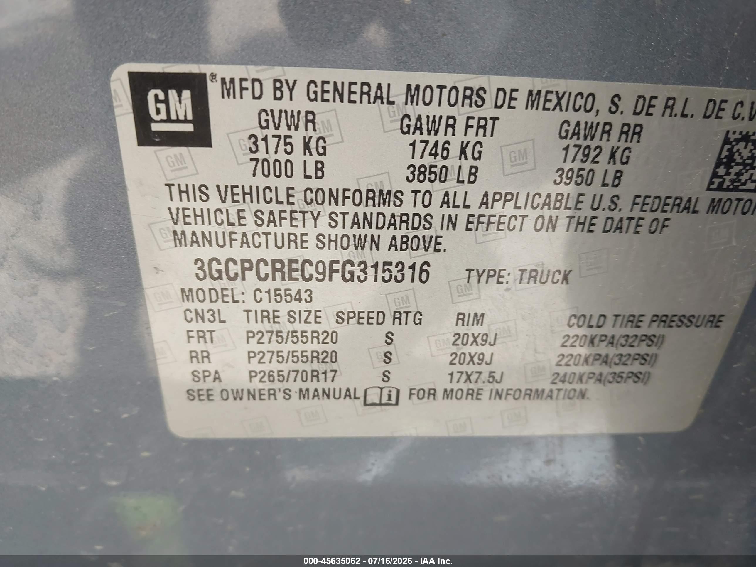 2015 Chevrolet Silverado 1500 Lt Синий vin: 3GCPCREC9FG315316