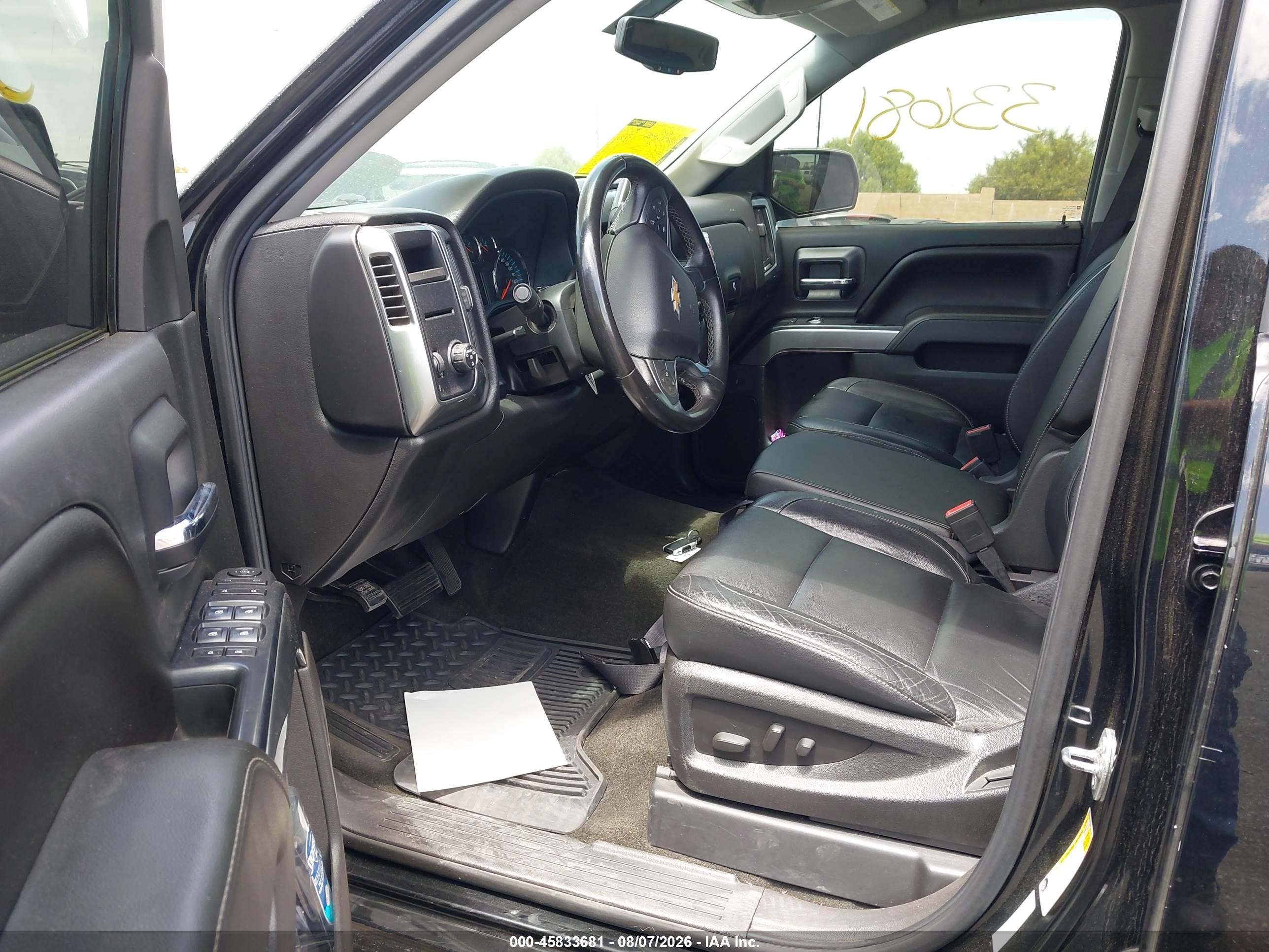 2015 Chevrolet Silverado 1500 Lt Black vin: 3GCPCREC9FG467208