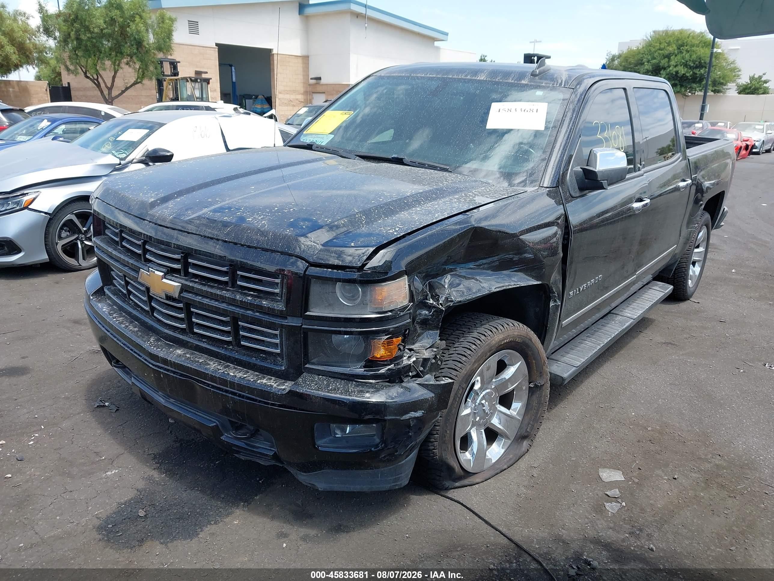 2015 Chevrolet Silverado 1500 Lt Black vin: 3GCPCREC9FG467208