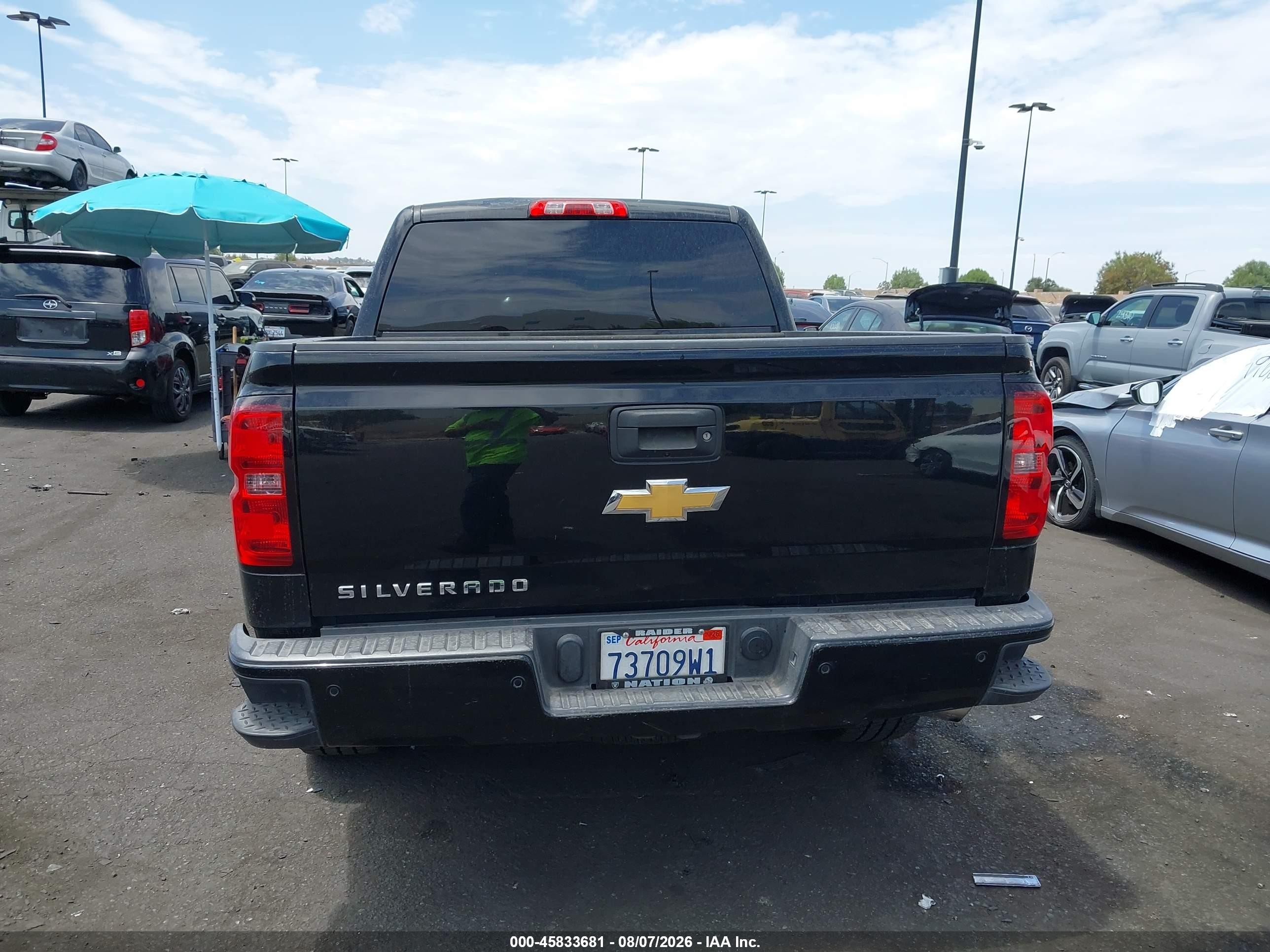 2015 Chevrolet Silverado 1500 Lt Black vin: 3GCPCREC9FG467208