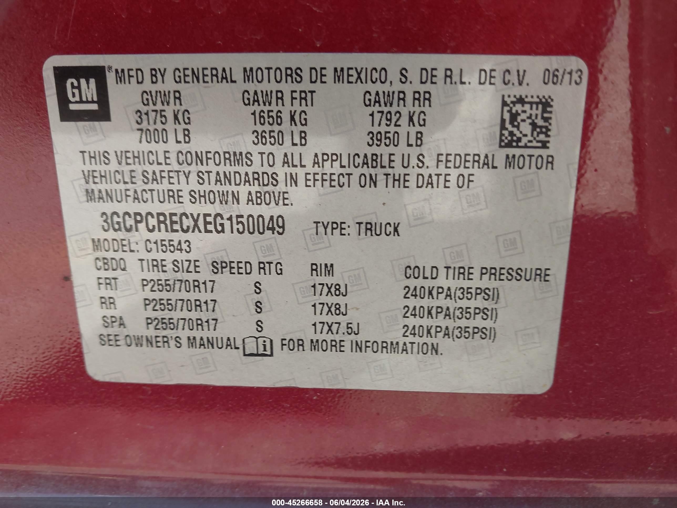 2014 Chevrolet Silverado 1500 1lt Red vin: 3GCPCRECXEG150049