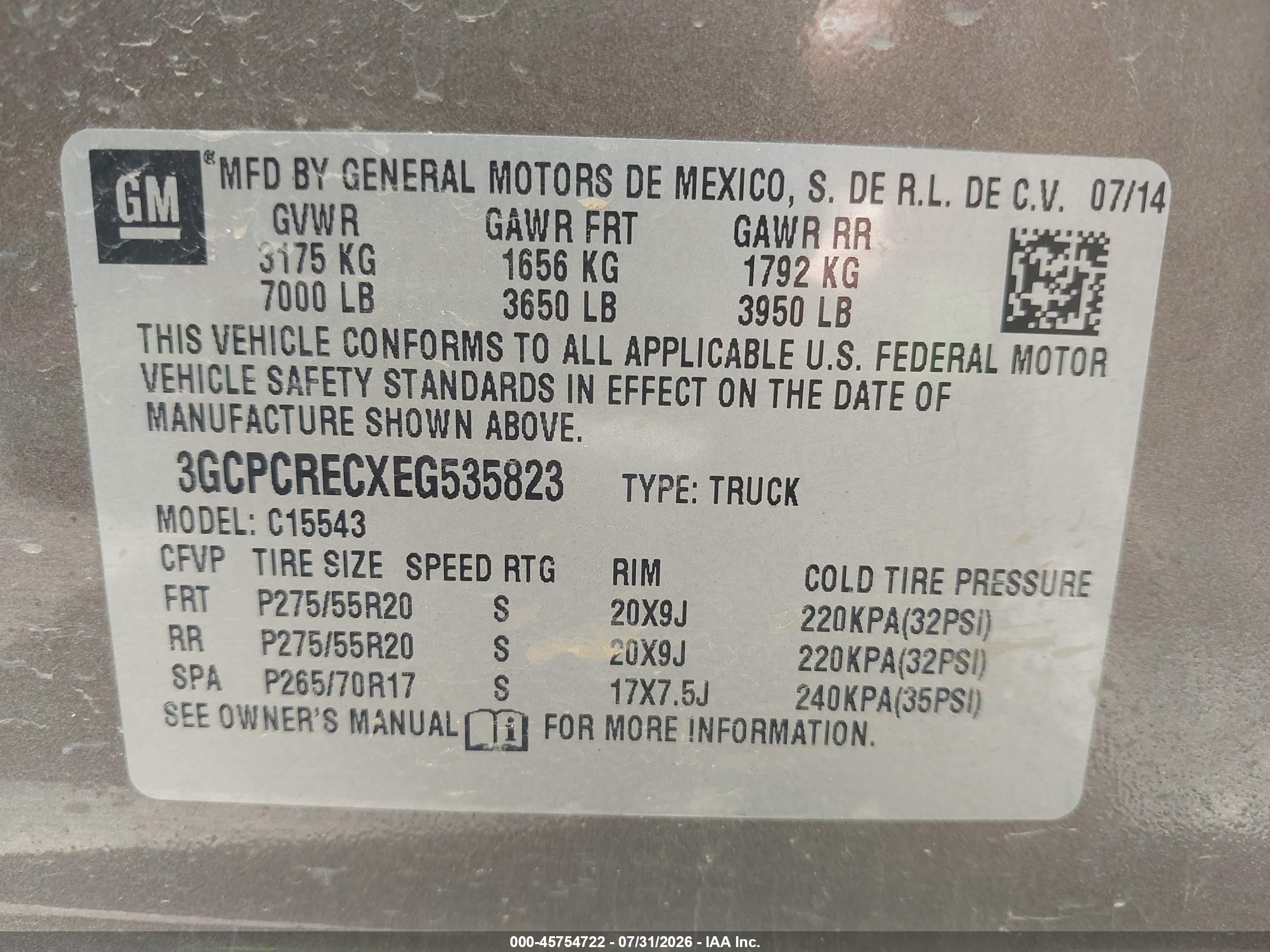 2014 Chevrolet Silverado 1500 Lt Gray vin: 3GCPCRECXEG535823