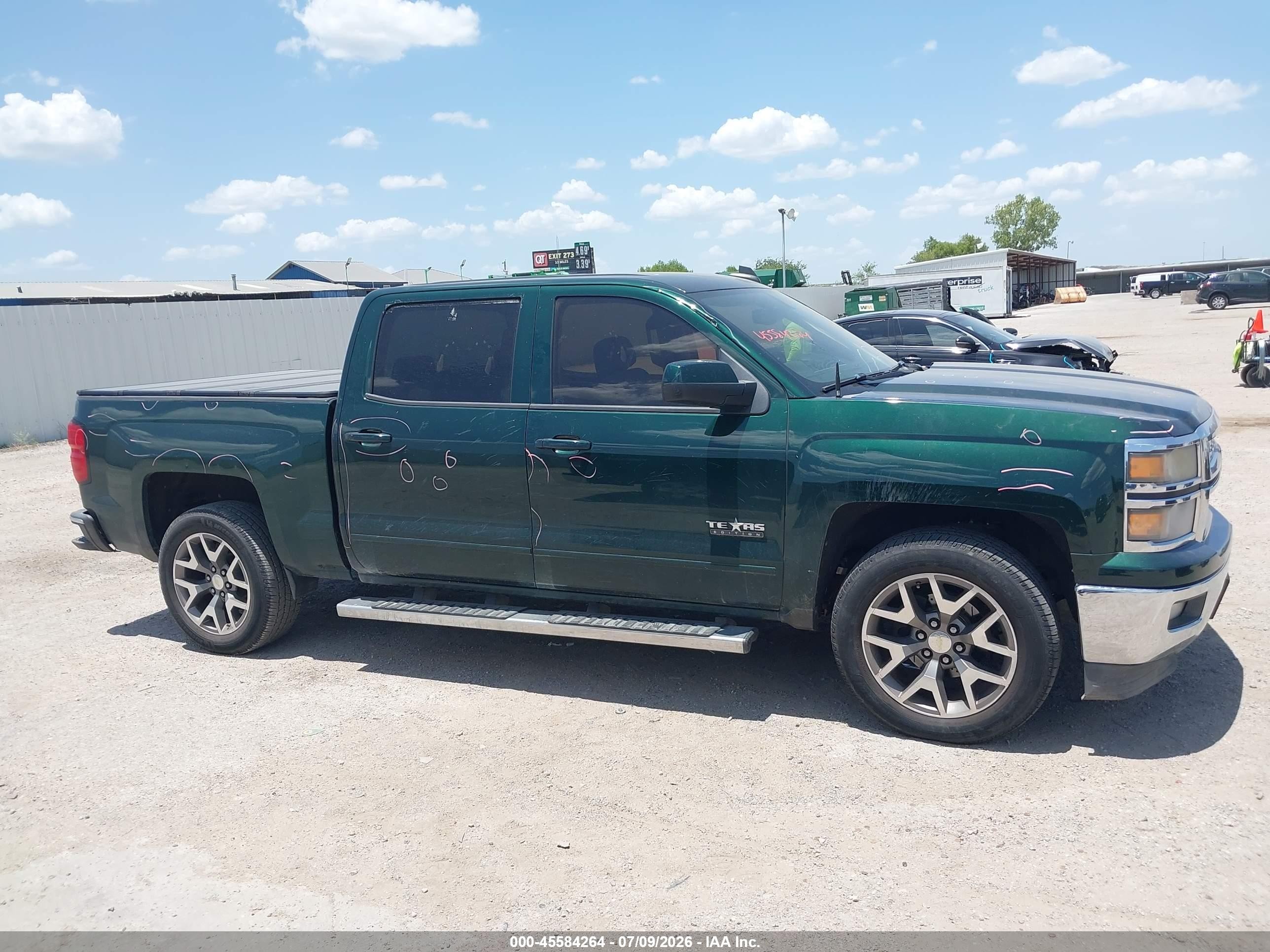 2015 Chevrolet Silverado 1500 1lt Green vin: 3GCPCRECXFG431382