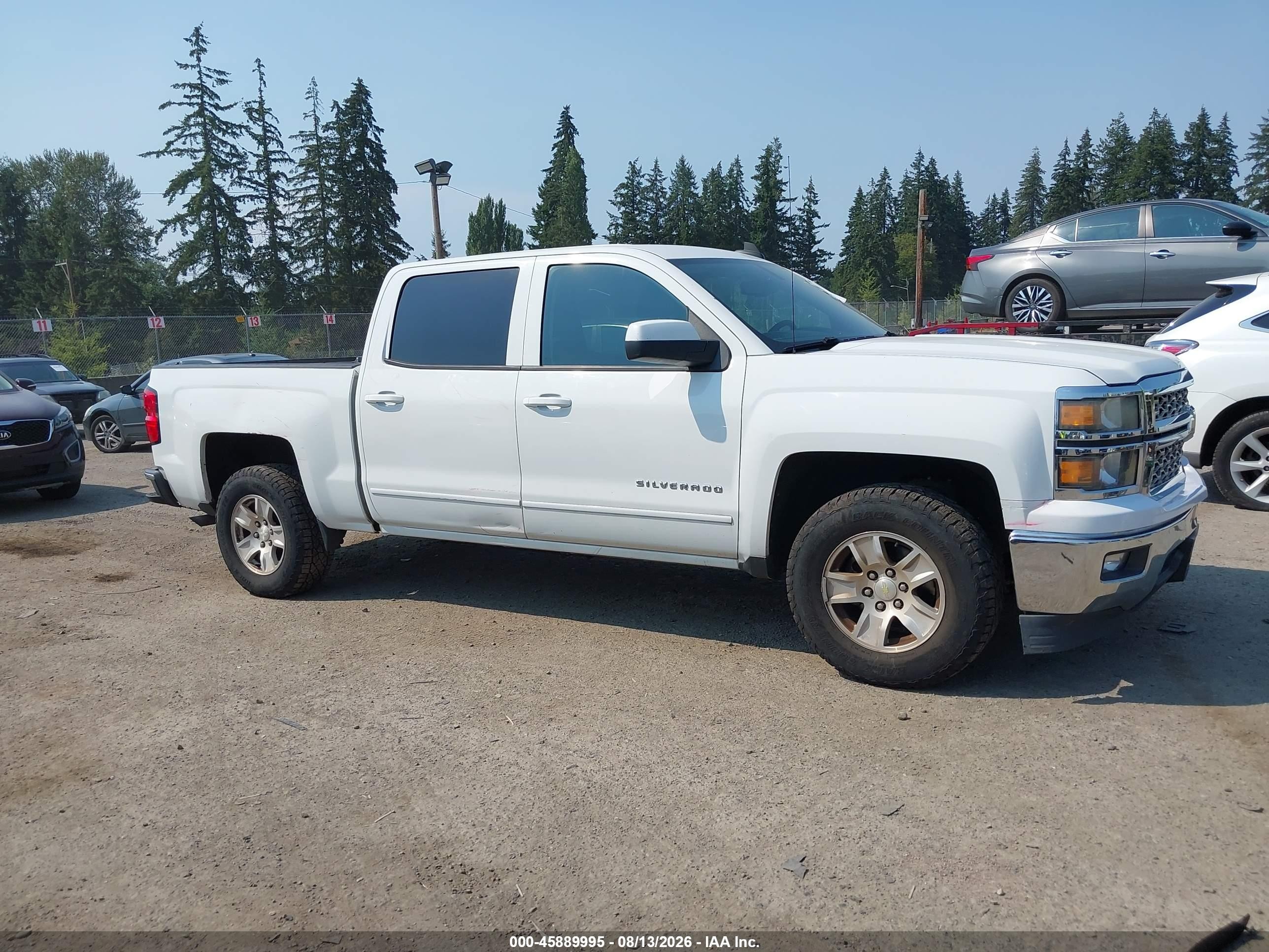 2015 Chevrolet Silverado 1500 Lt White vin: 3GCPCRECXFG442141