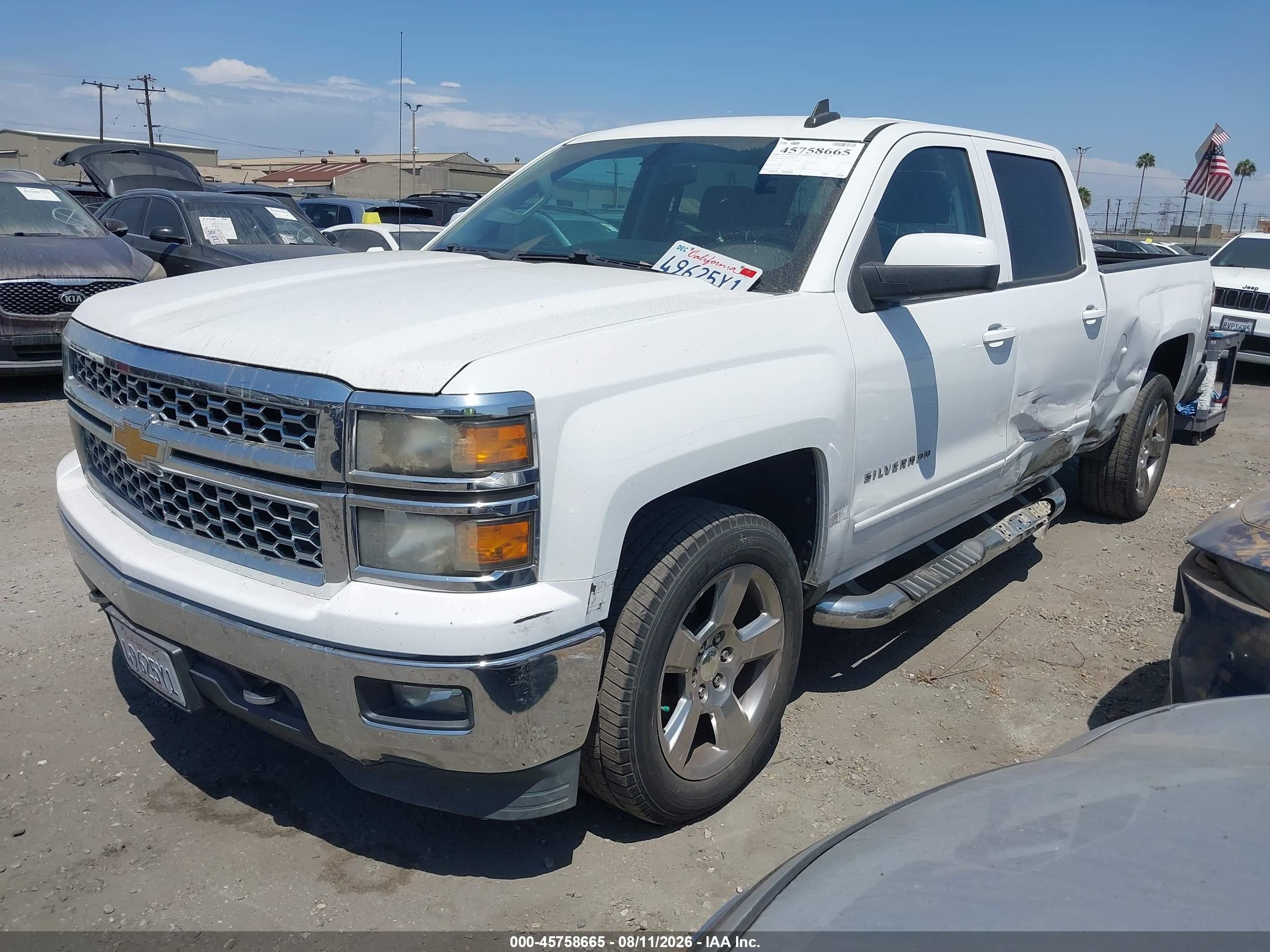 2015 Chevrolet Silverado 1500 Lt White vin: 3GCPCRECXFG444391
