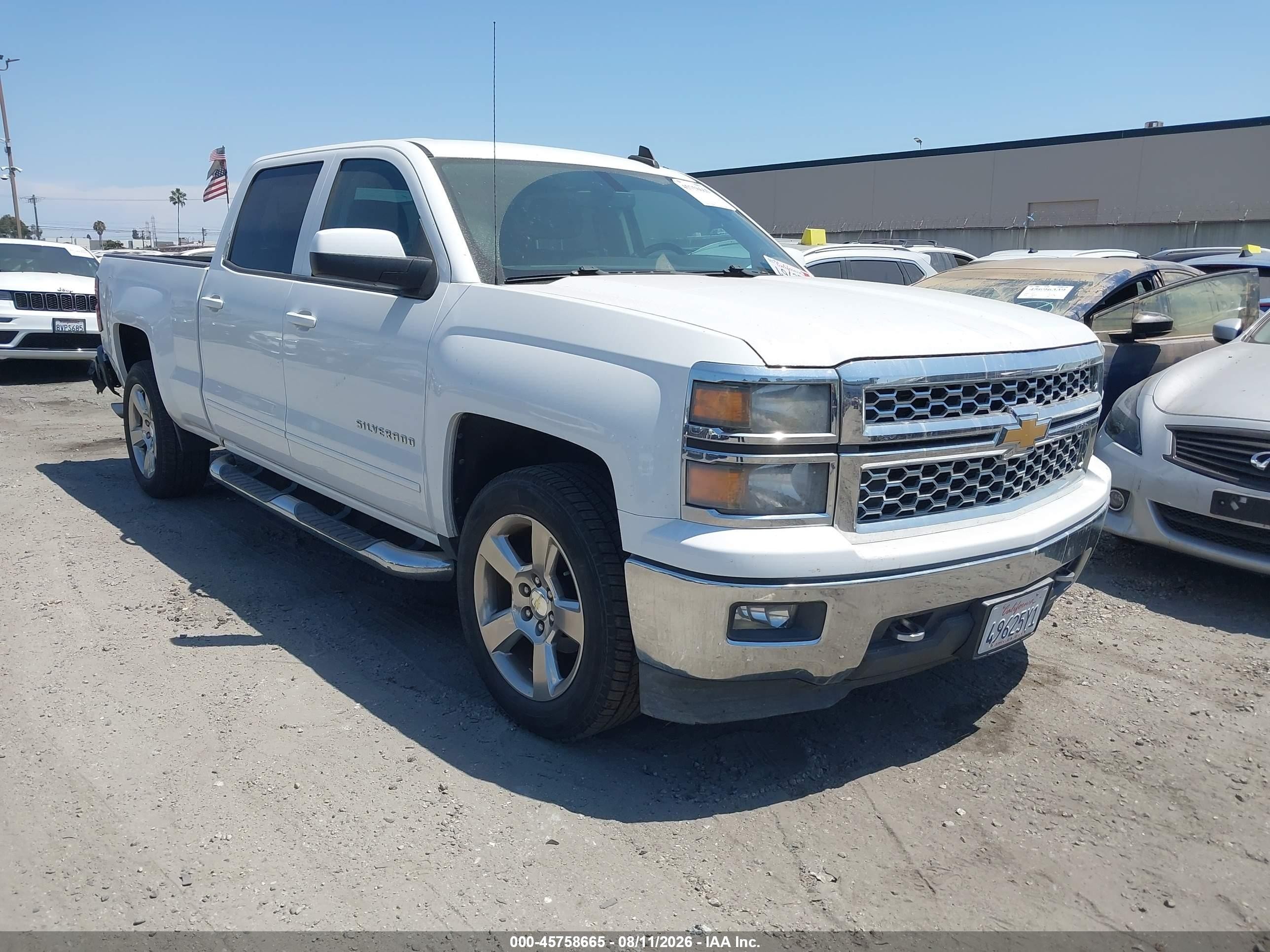 2015 Chevrolet Silverado 1500 Lt White vin: 3GCPCRECXFG444391