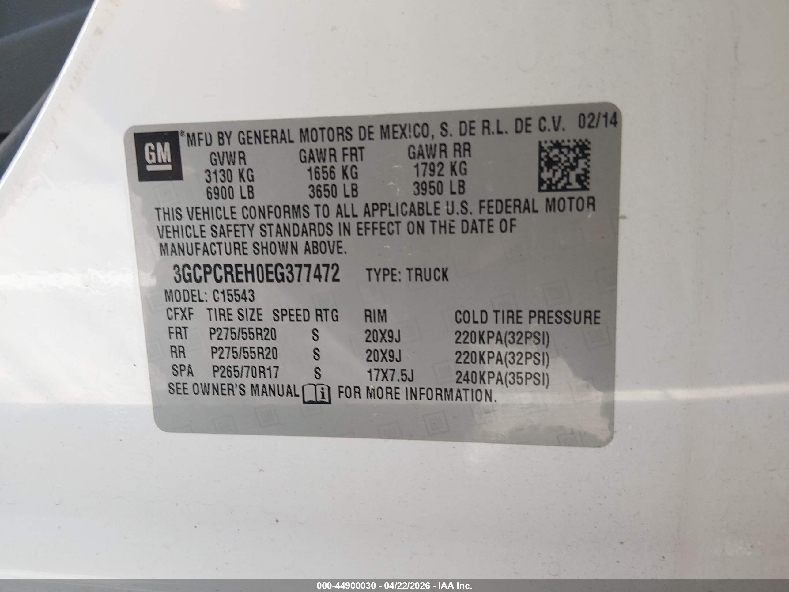 2014 Chevrolet Silverado 1500 1lt White vin: 3GCPCREH0EG377472