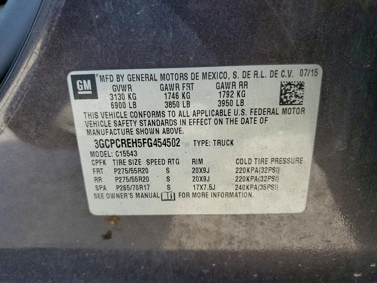 2015 Chevrolet Silverado C1500 Lt Gray vin: 3GCPCREH5FG454502
